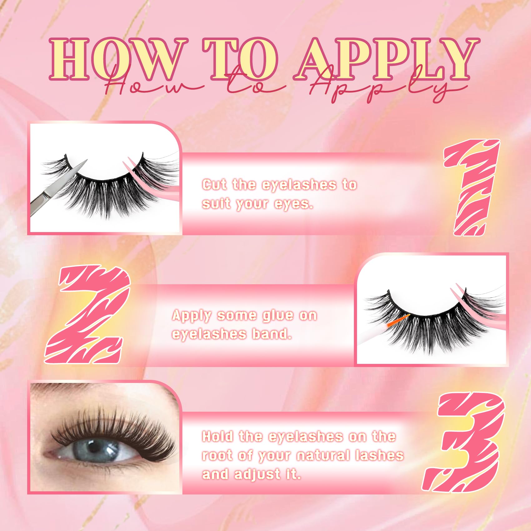 Ahrikiss Lashes Wispy False Eyelashes Natural Look Cat Eye Lashes 8 Pairs Faux Mink Lashes Lightweight Eyelashes Kit with Lash Glue and Lash Tweezers Soft Fake Lashes (Ethereal)