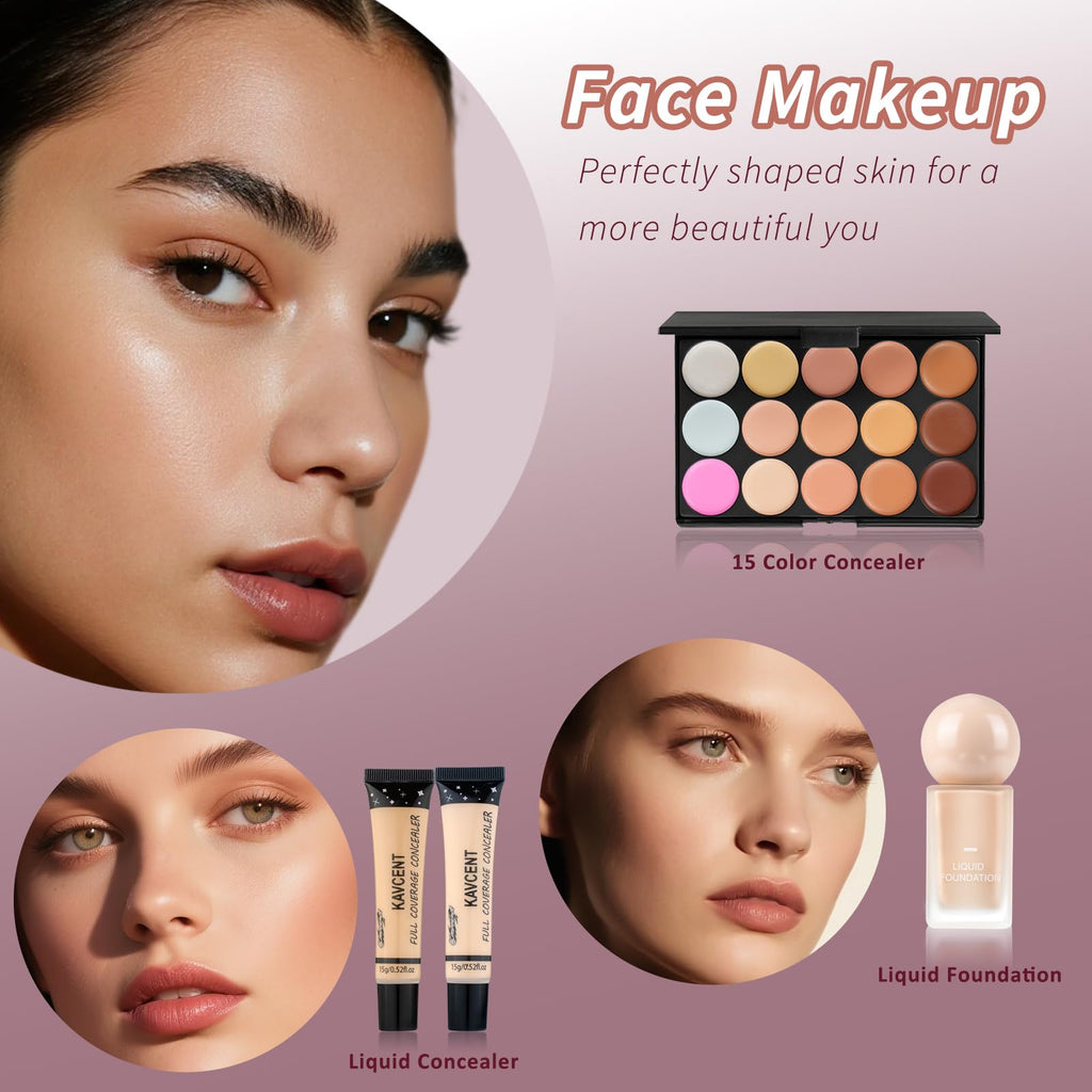 Makeup Kit for Women Teen Girls Full Kit Makeup Sets for Teens Eyeshadow Makeup Gift Set fo Women Teenagers Christmas Makeup Kits for Teens