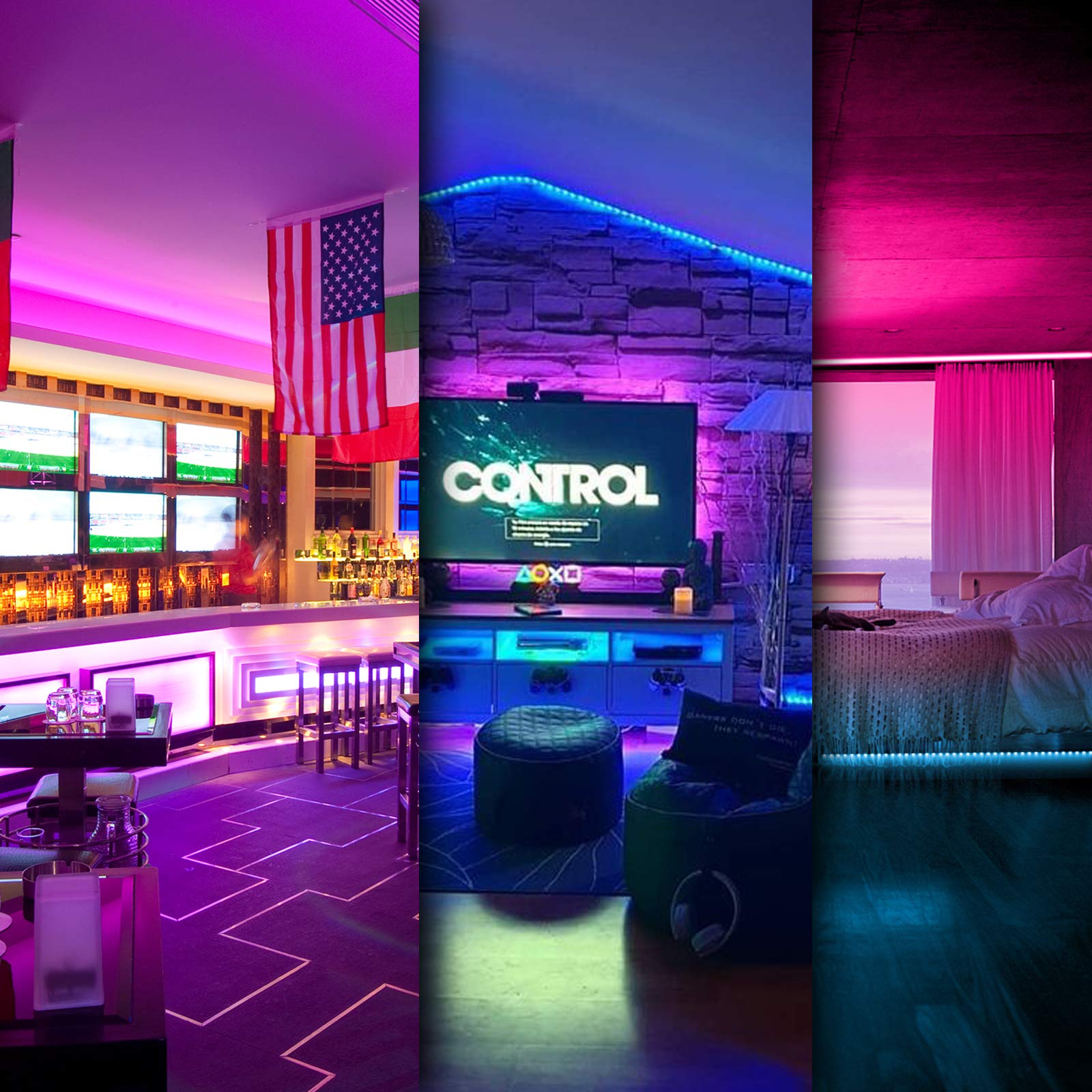 DAYBETTER LED Strip Lights 130ft Lights Strip for Bedroom, Desk, Indoor Room Bedroom Brithday Gifts RGB Decor with Remote and 24V Power Supply