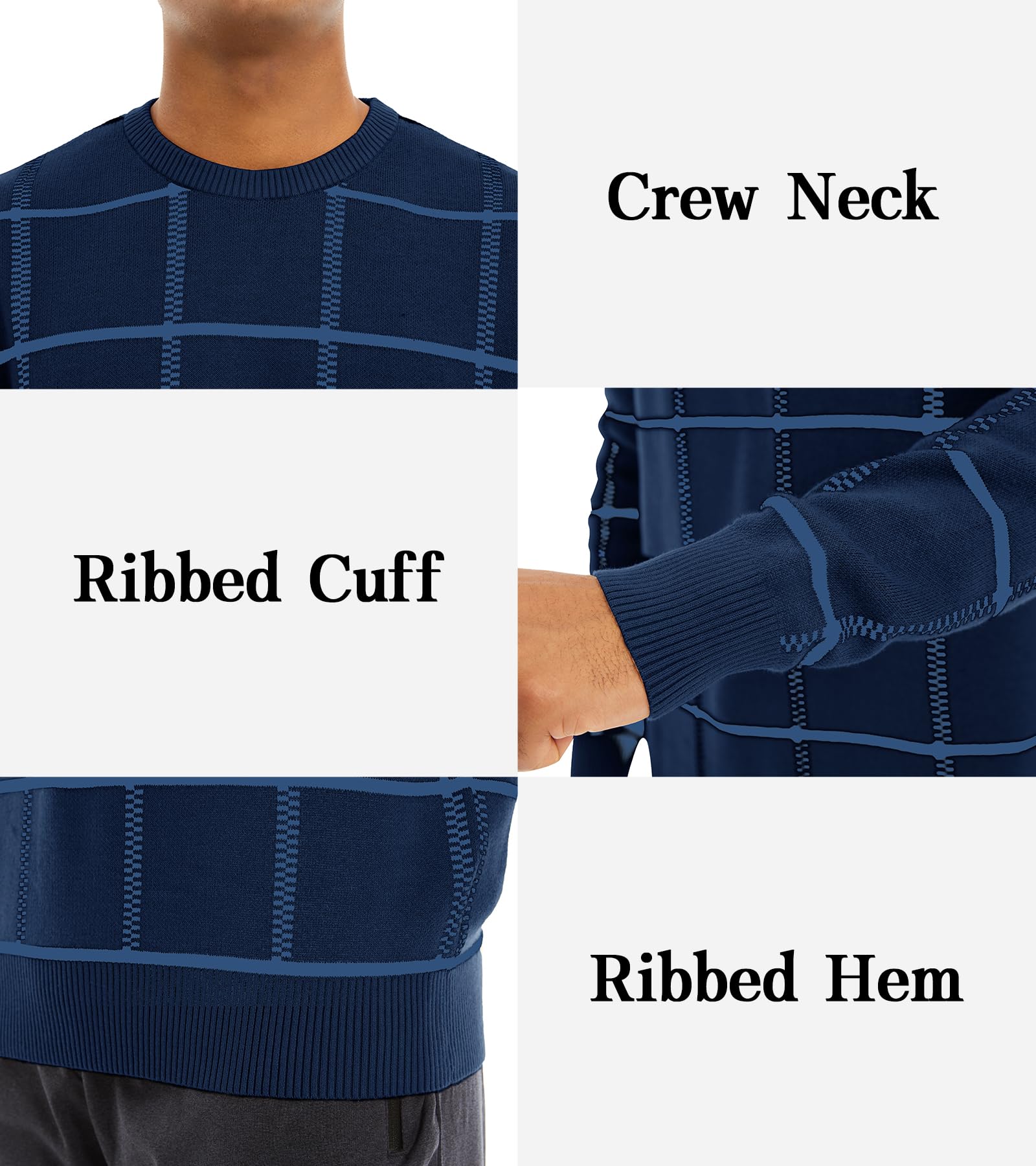 MAGNIVIT Men's Basic Designed Knitted Sweaters Cotton Soft Crewneck Fall Winter Sweaters