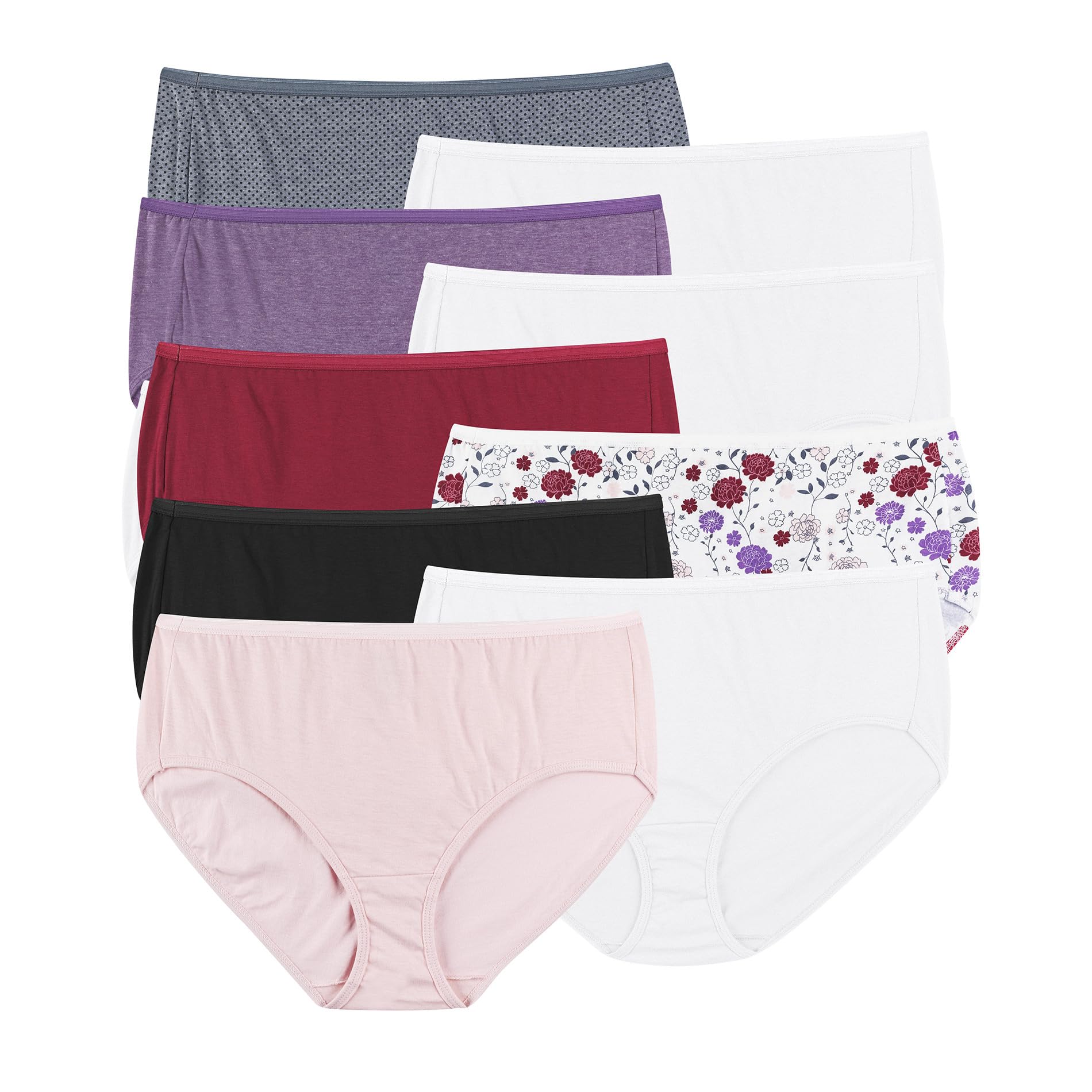 Hanes Women's Underwear Brief Pack, 10-Pack, Full-Coverage Brief Panties, Moisture-Wicking Underwear for Women