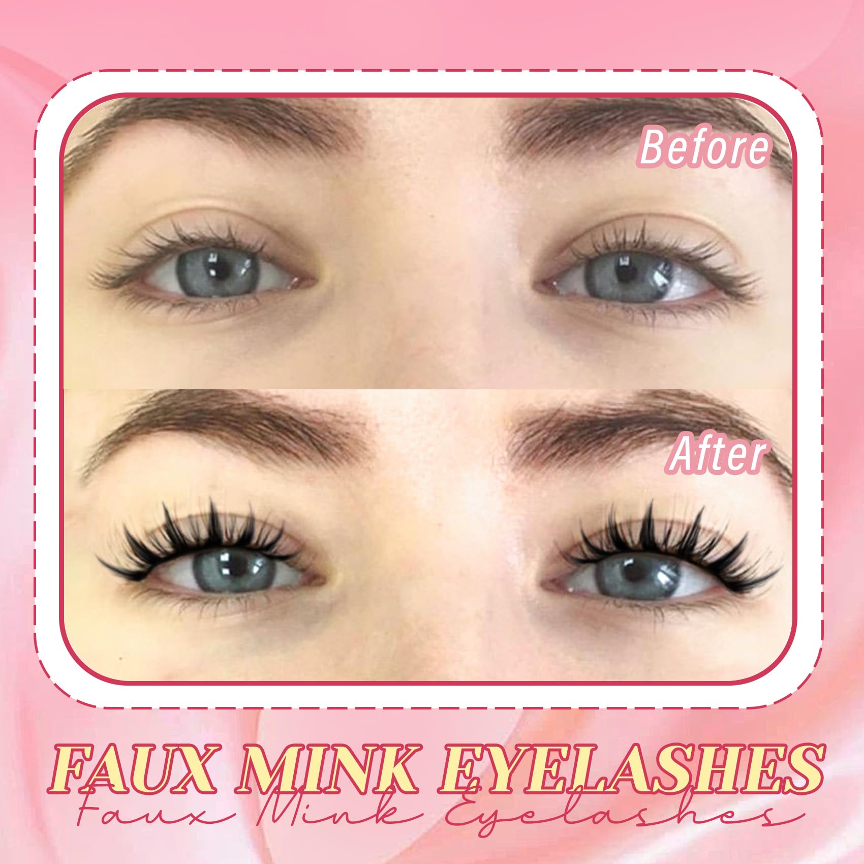 Ahrikiss Lashes Wispy False Eyelashes Natural Look Cat Eye Lashes 8 Pairs Faux Mink Lashes Lightweight Eyelashes Kit with Lash Glue and Lash Tweezers Soft Fake Lashes (Ethereal)