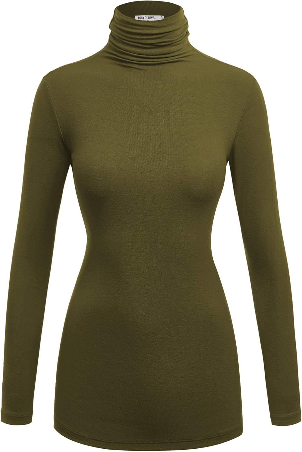 Lock and Love Women's Lightweight Long Sleeve Cozy Stylilsh Turtleneck Top Pullover Sweater