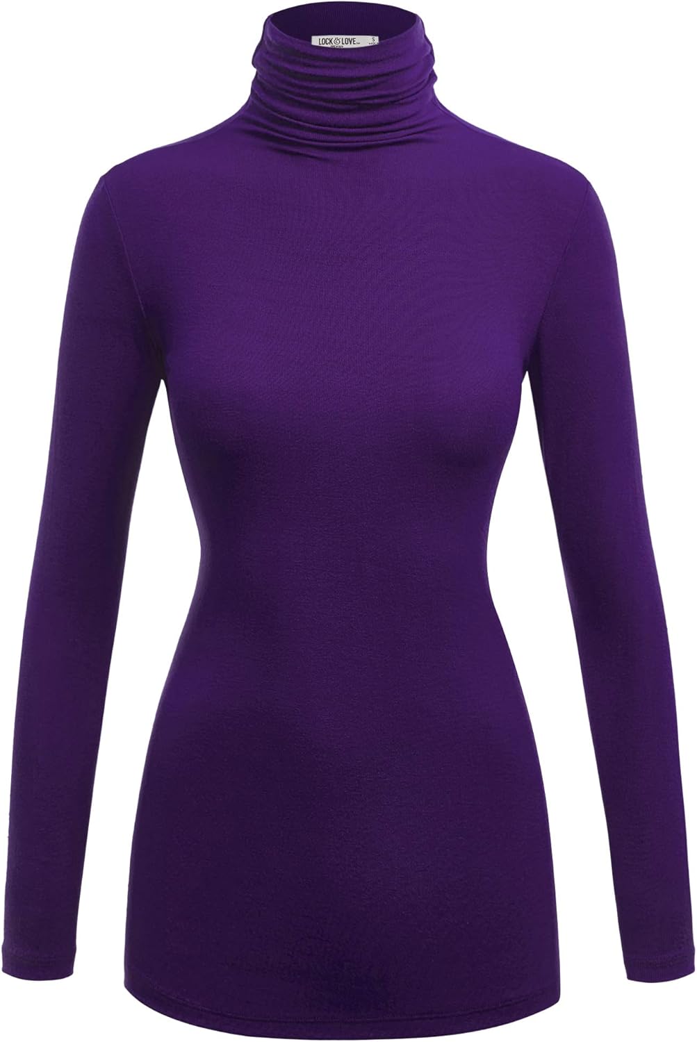 Lock and Love Women's Lightweight Long Sleeve Cozy Stylilsh Turtleneck Top Pullover Sweater
