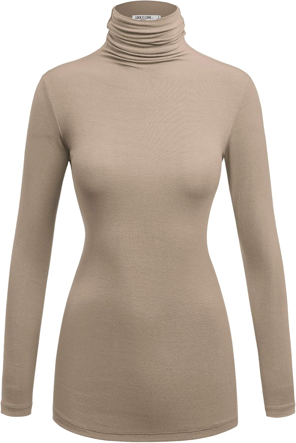 Lock and Love Women's Lightweight Long Sleeve Cozy Stylilsh Turtleneck Top Pullover Sweater