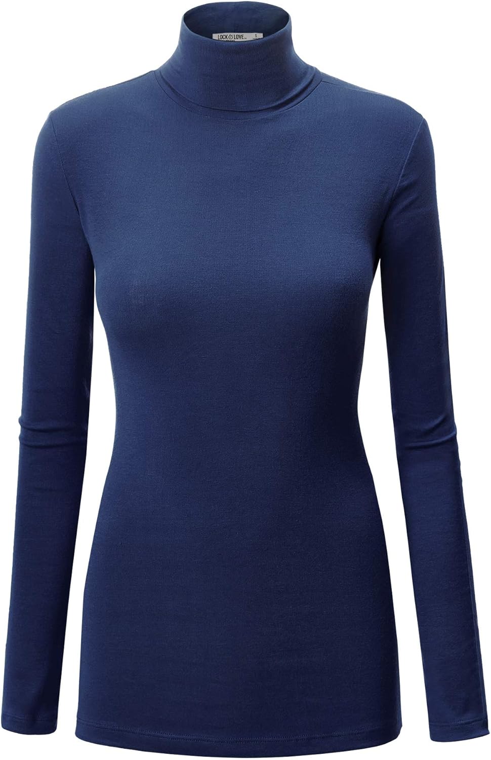Lock and Love Women's Lightweight Long Sleeve Cozy Stylilsh Turtleneck Top Pullover Sweater