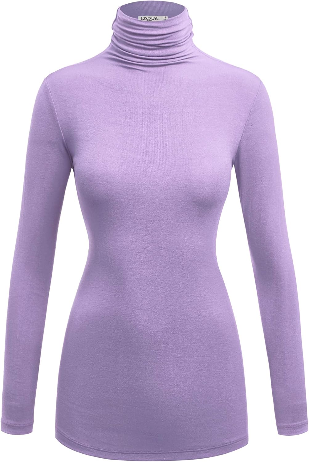 Lock and Love Women's Lightweight Long Sleeve Cozy Stylilsh Turtleneck Top Pullover Sweater