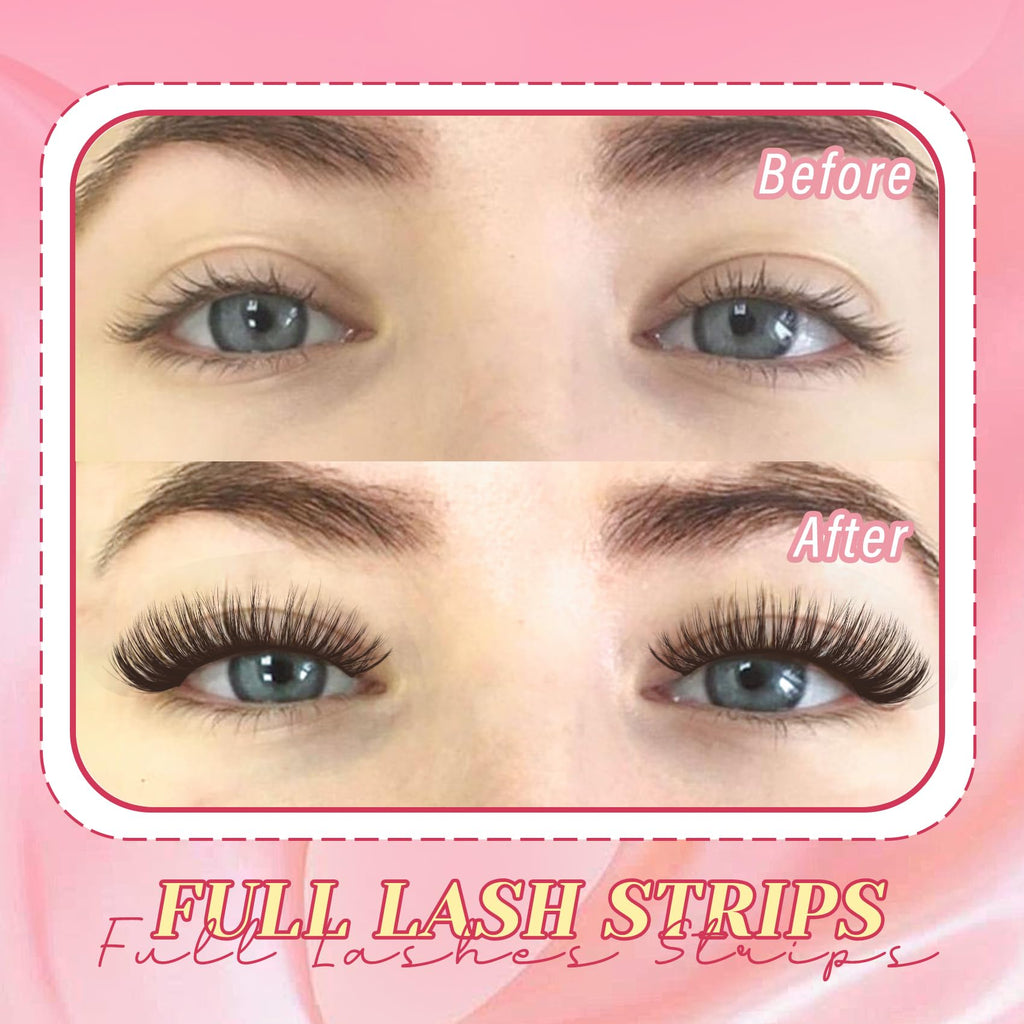 Ahrikiss Lashes Wispy False Eyelashes Natural Look Cat Eye Lashes 8 Pairs Faux Mink Lashes Lightweight Eyelashes Kit with Lash Glue and Lash Tweezers Soft Fake Lashes (Ethereal)