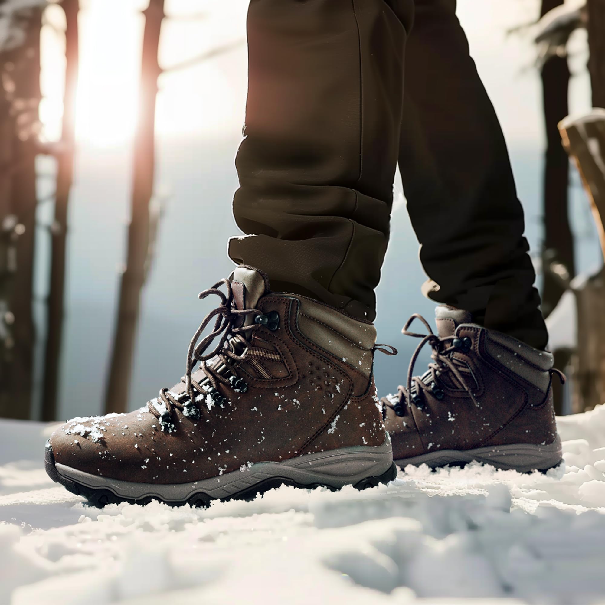 NORTIV 8 Mens Hiking Winter Snow Insulated Waterproof Outdoor Boots