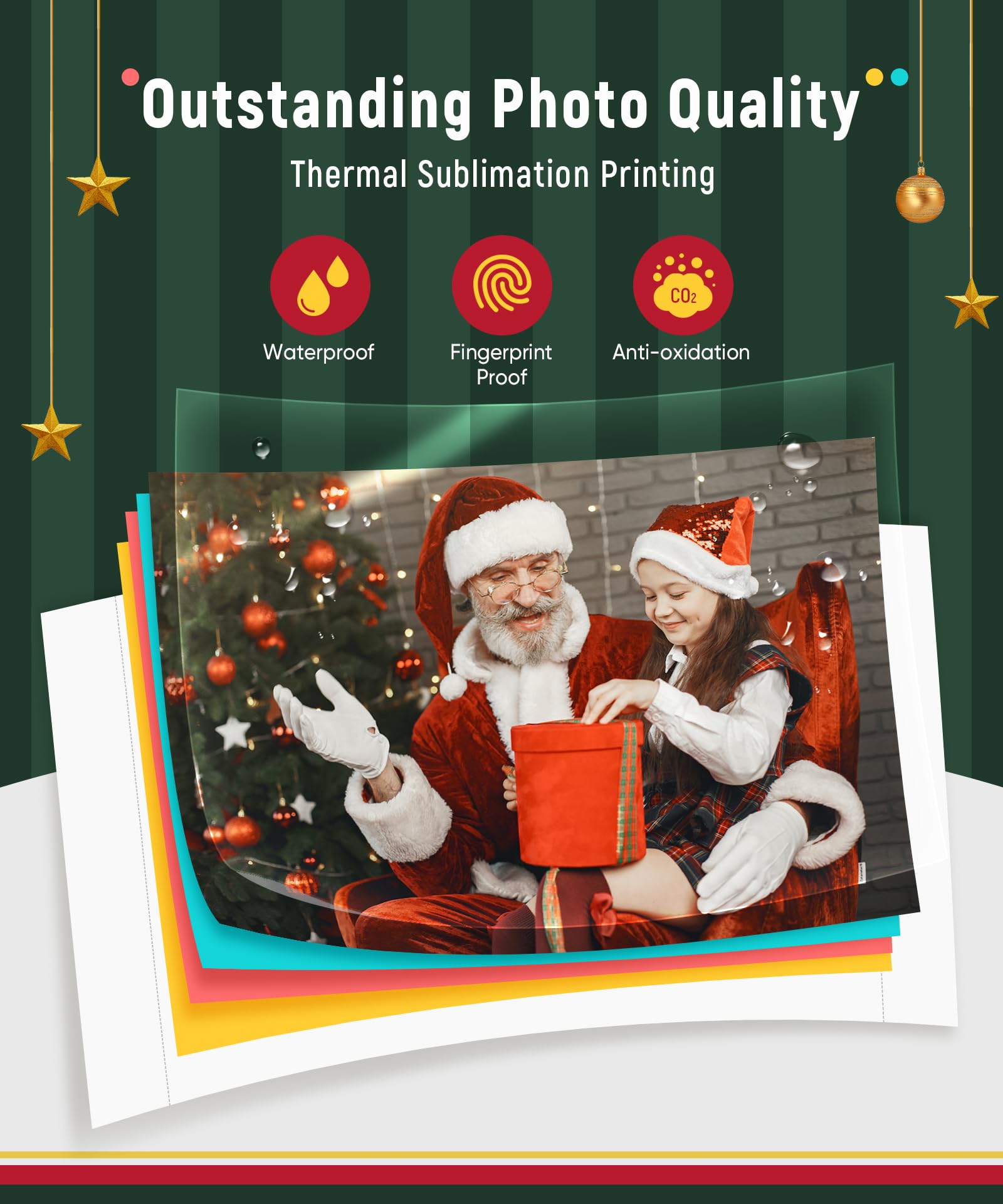 Liene M100 4x6'' Photo Printer, Phone Printer 100 Sheets & 3 Cartridges, Full-Color Photo, Portable Instant Photo Printer for iPhone Android, Thermal Dye Sublimation, Wi-Fi Picture Printer 100 Papers