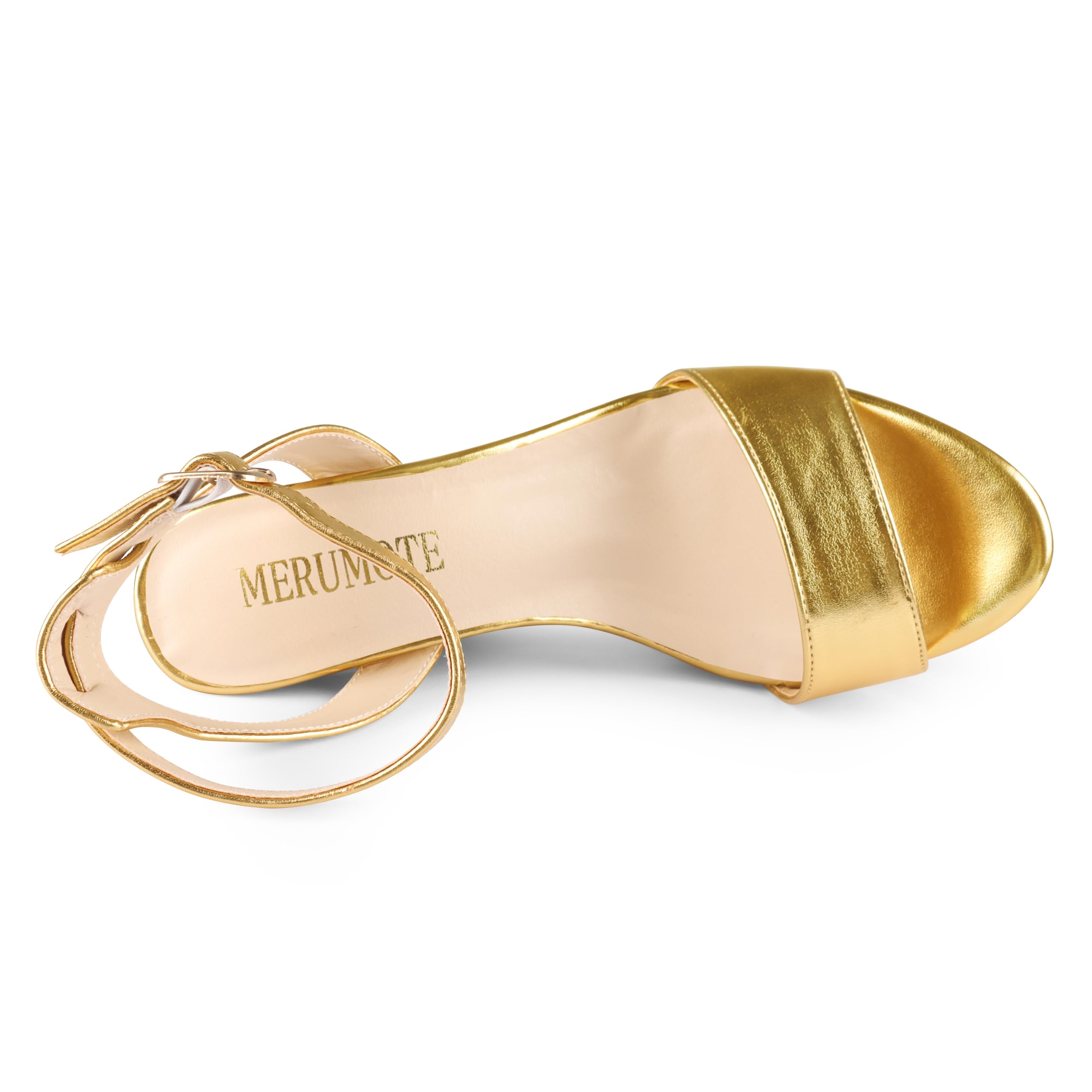 MERUMOTE Women's Fashion Platform Sandals Block Heels Wedding Summer Dress Shoes