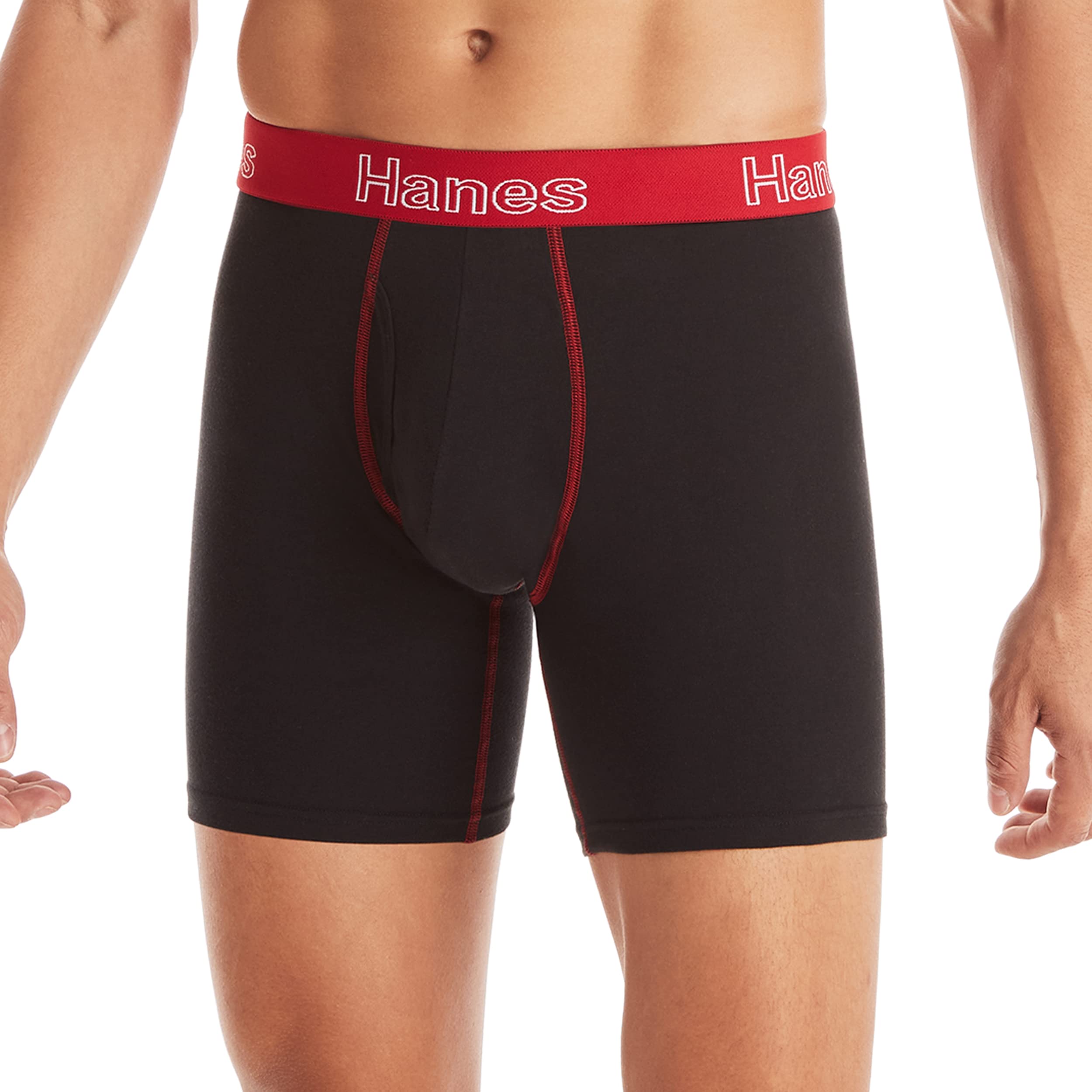 Hanes Men's Underwear, Stretch Cotton Boxer Briefs for Men, Moisture-wicking, Multi-Pack