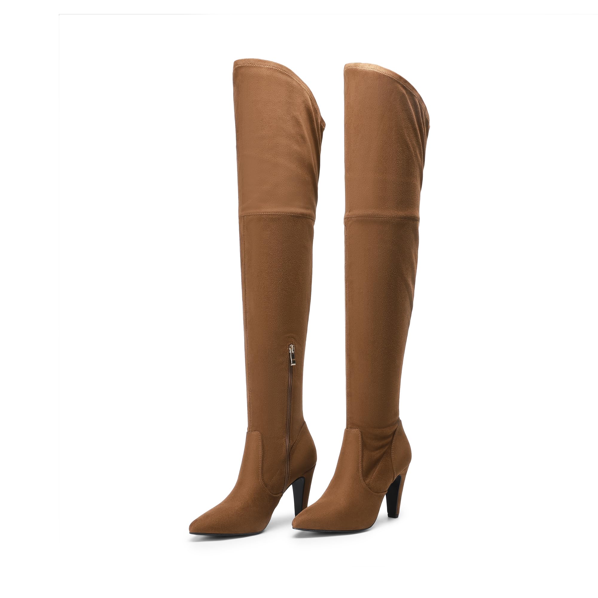 DREAM PAIRS Women's Thigh High Boots Over The Knee Heels Long Sexy Pointed Toe Boots