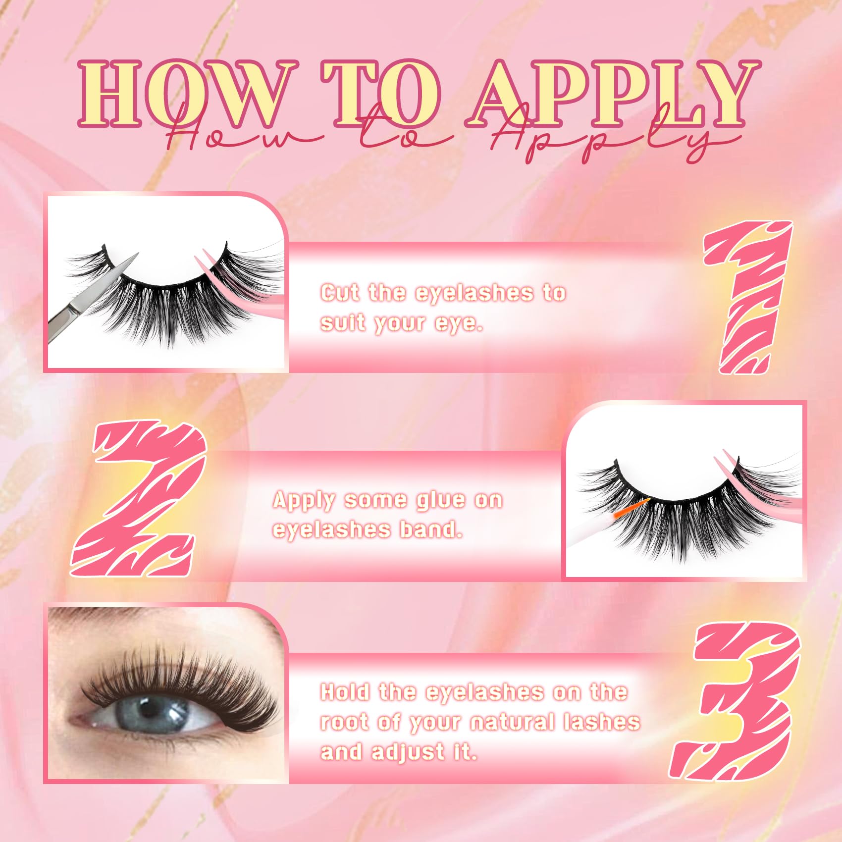 Ahrikiss Lashes Wispy False Eyelashes Natural Look Cat Eye Lashes 8 Pairs Faux Mink Lashes Lightweight Eyelashes Kit with Lash Glue and Lash Tweezers Soft Fake Lashes (Ethereal)