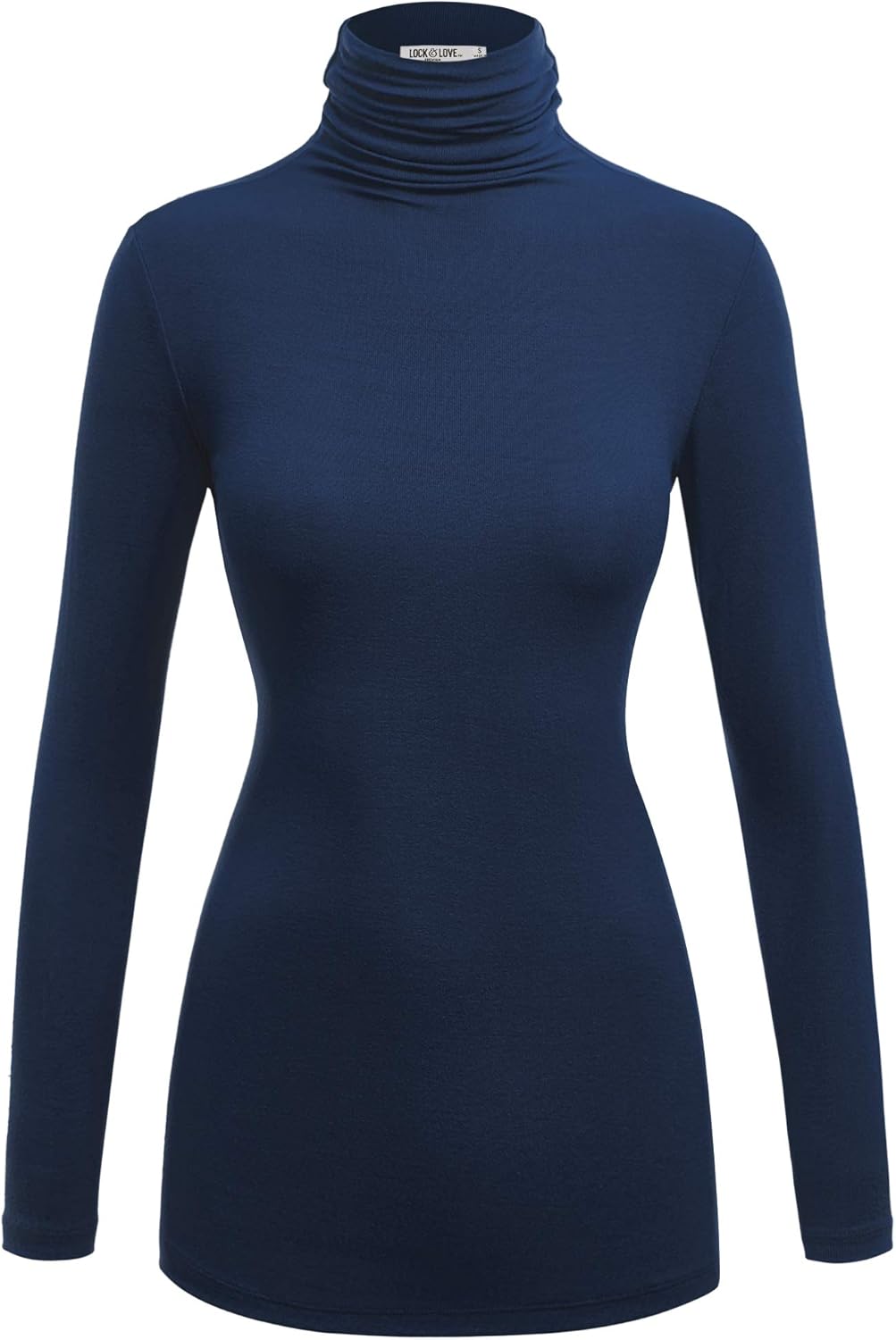 Lock and Love Women's Lightweight Long Sleeve Cozy Stylilsh Turtleneck Top Pullover Sweater