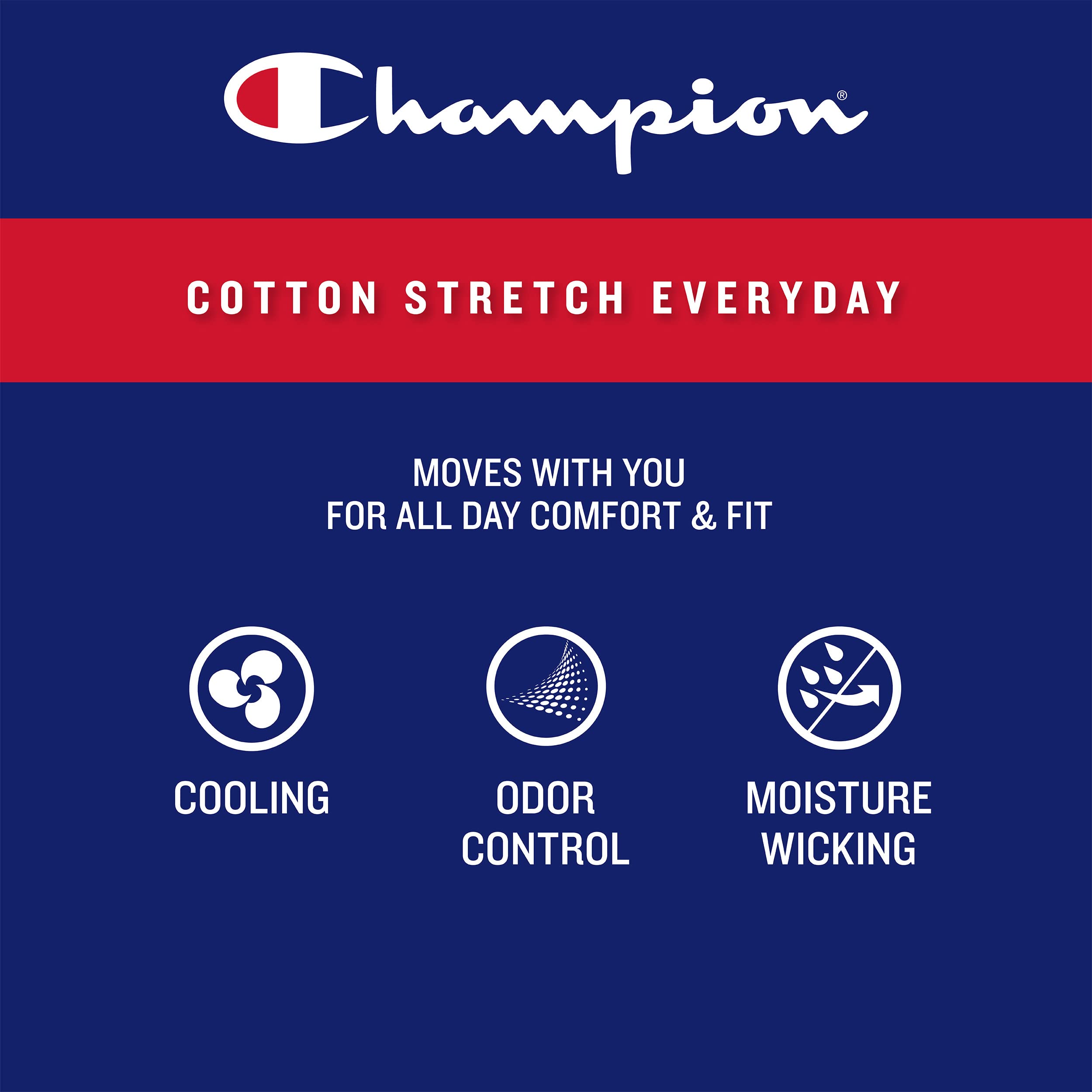 Champion Men's Everyday Cotton Stretch- 5 Pack