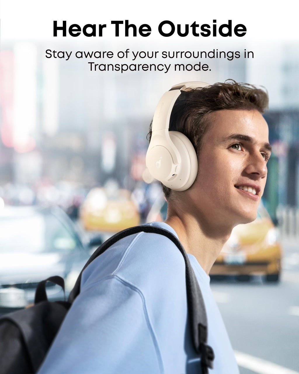 Soundcore by Anker Q20i Hybrid Active Noise Cancelling Headphones, Wireless Over-Ear Bluetooth, 40H Long ANC Playtime, Hi-Res Audio, Big Bass, Customize via an App, Transparency Mode (White)
