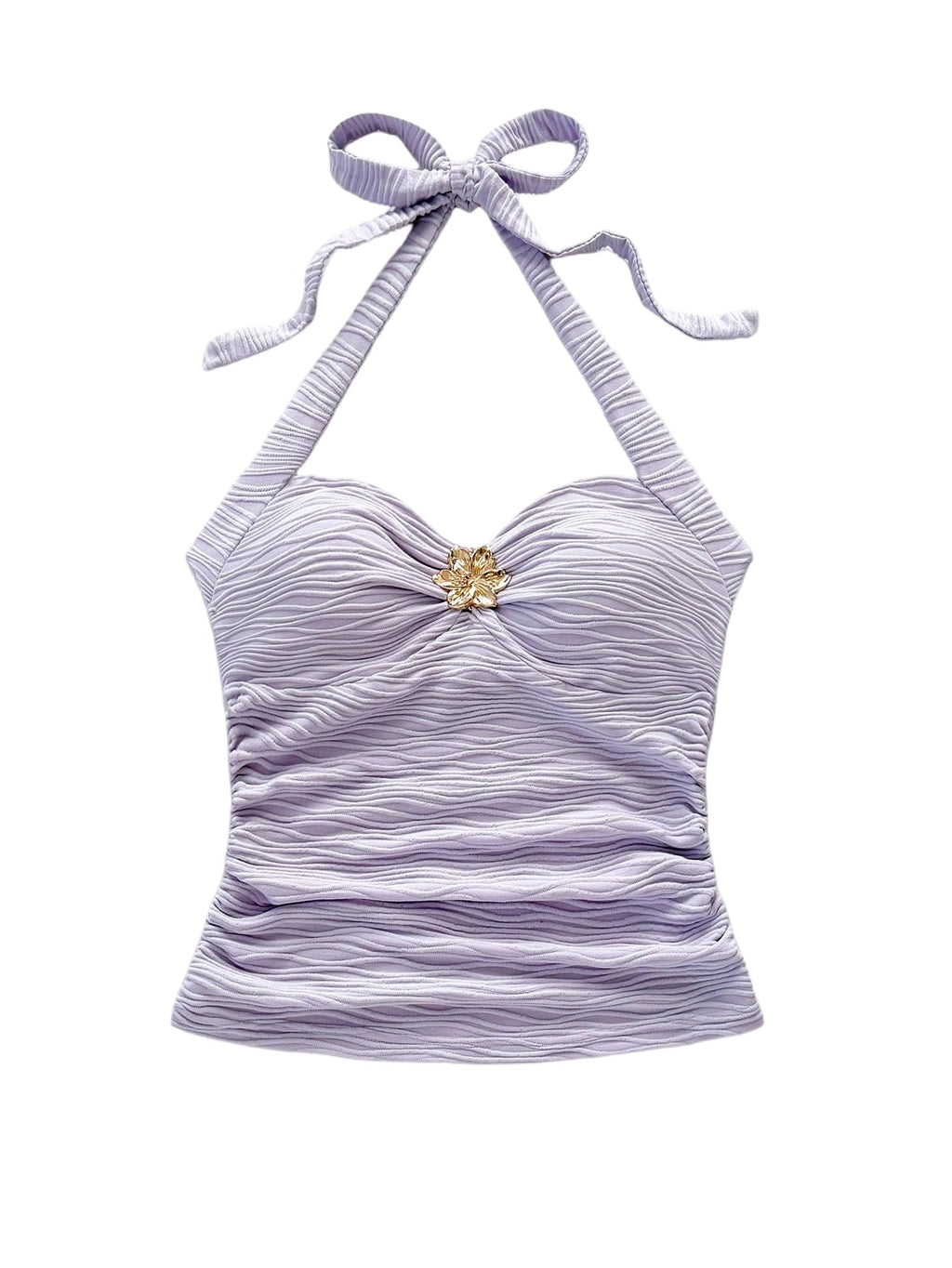 SOLY HUX Women's V Neck Halter Tops Open Back Y2k Ruched Floral Metal Summer Going Out Cami Tops