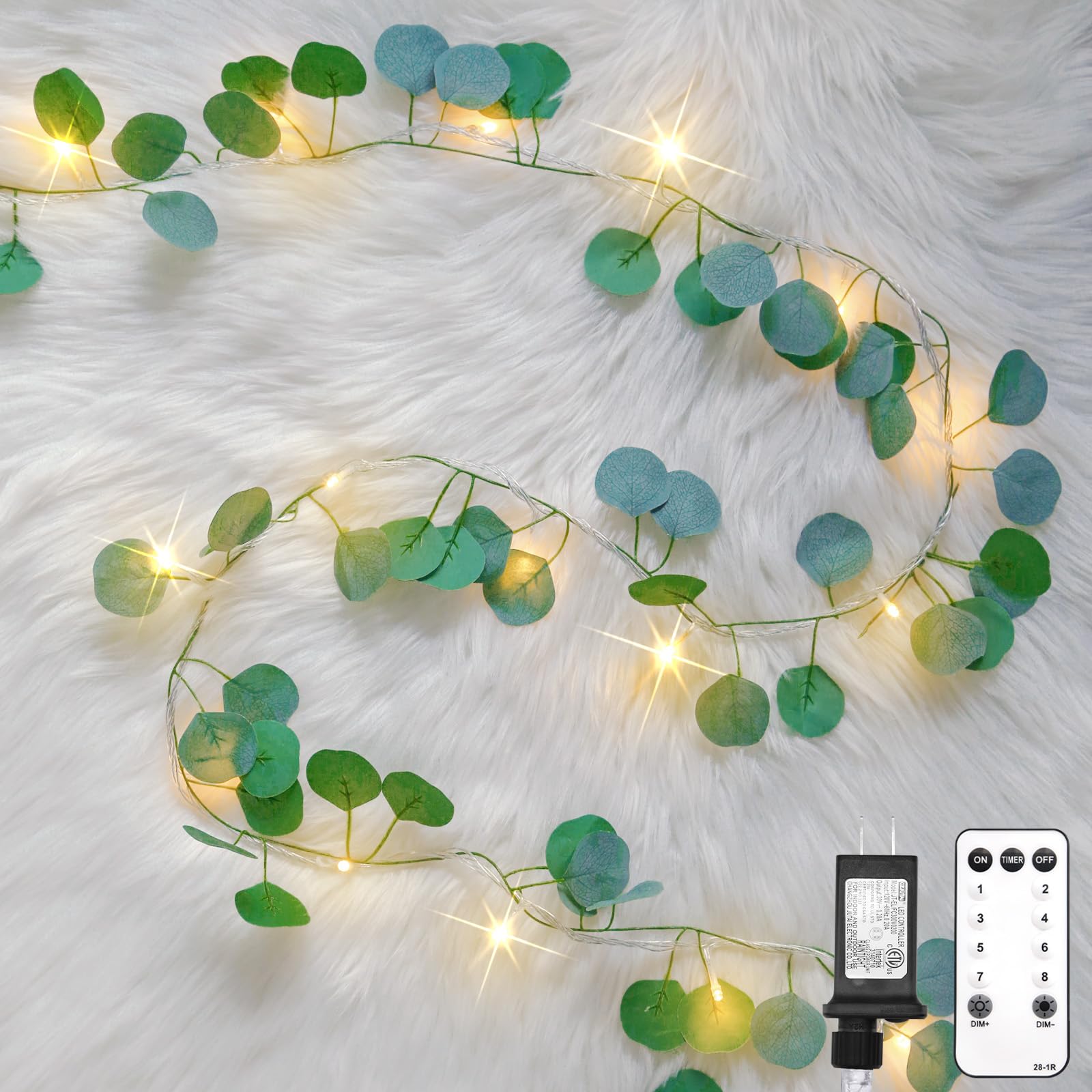 suddus Vine with Fairy Lights Battery Operated, 33ft 100 LED Maple Leaf String Lights with Remote, Dimmable Fall Garland with Lights for Bedroom Wall Indoor Outdoor Thanksgiving Decor (Warm White)