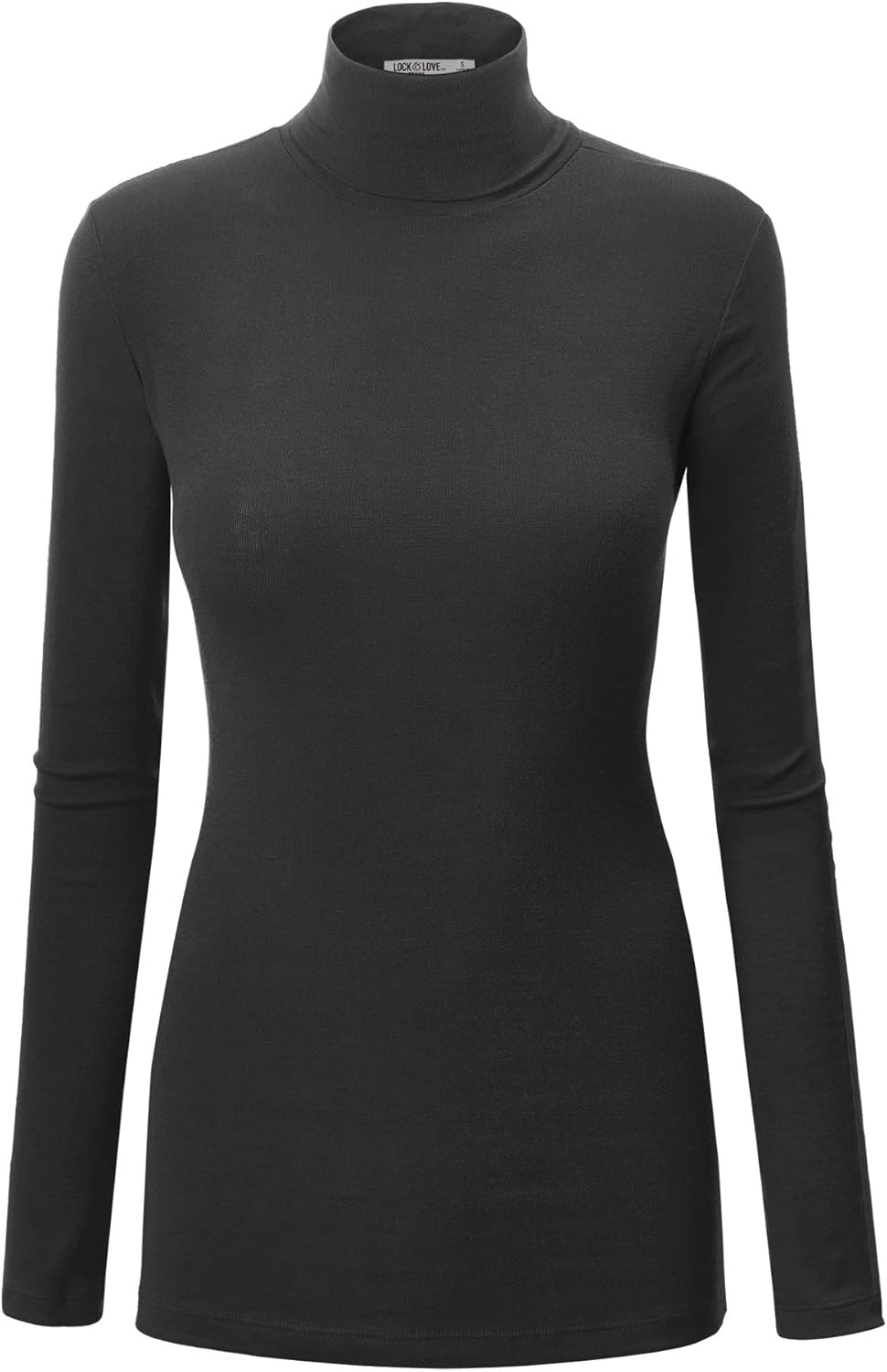 Lock and Love Women's Lightweight Long Sleeve Cozy Stylilsh Turtleneck Top Pullover Sweater