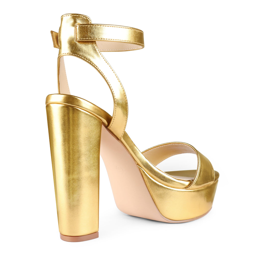 MERUMOTE Women's Fashion Platform Sandals Block Heels Wedding Summer Dress Shoes