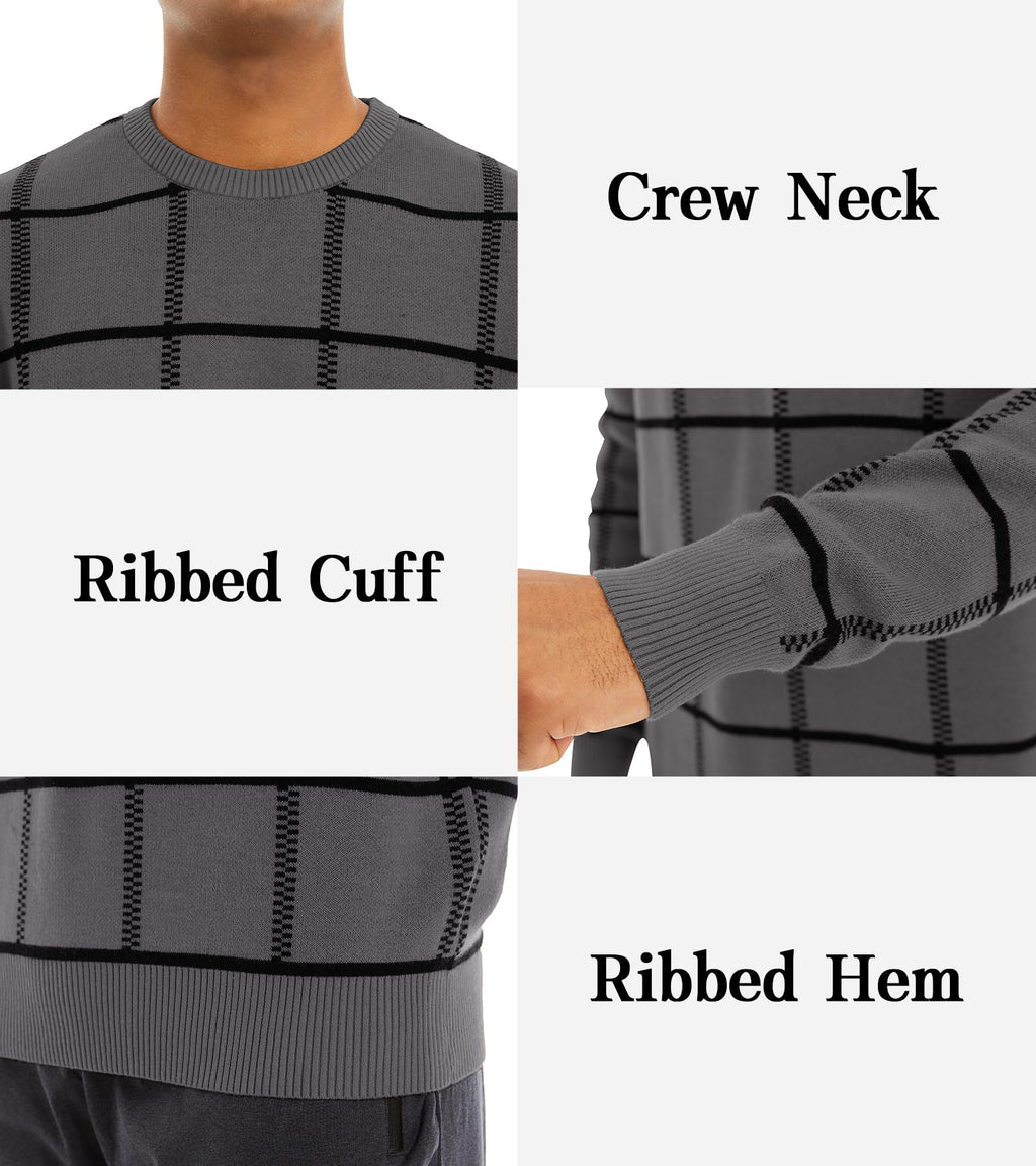 MAGNIVIT Men's Basic Designed Knitted Sweaters Cotton Soft Crewneck Fall Winter Sweaters