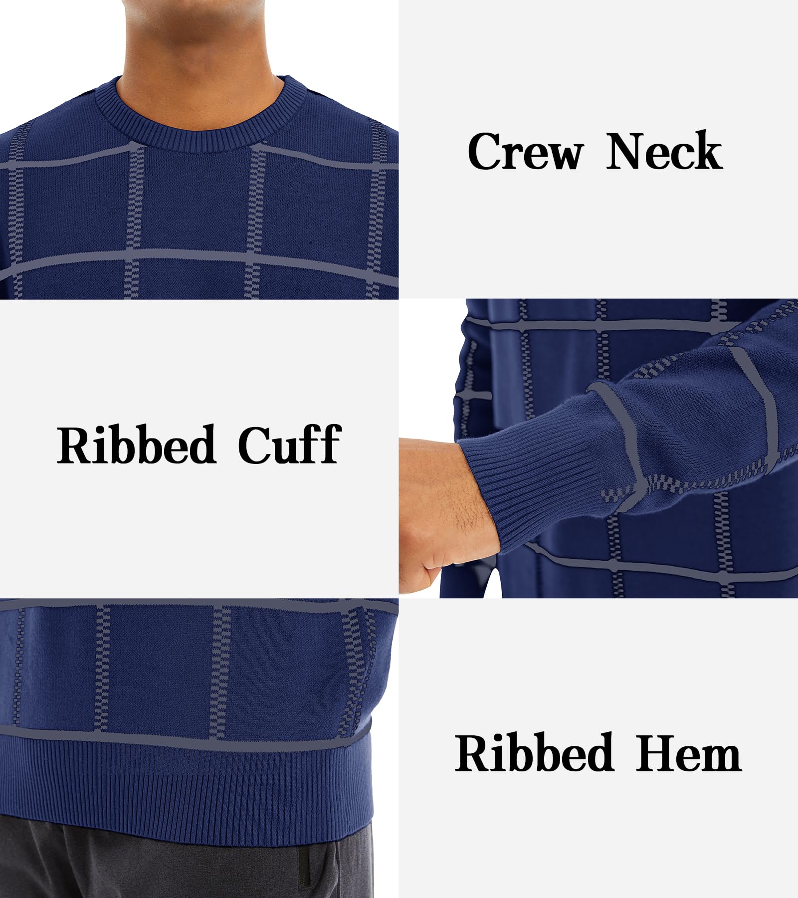 MAGNIVIT Men's Basic Designed Knitted Sweaters Cotton Soft Crewneck Fall Winter Sweaters