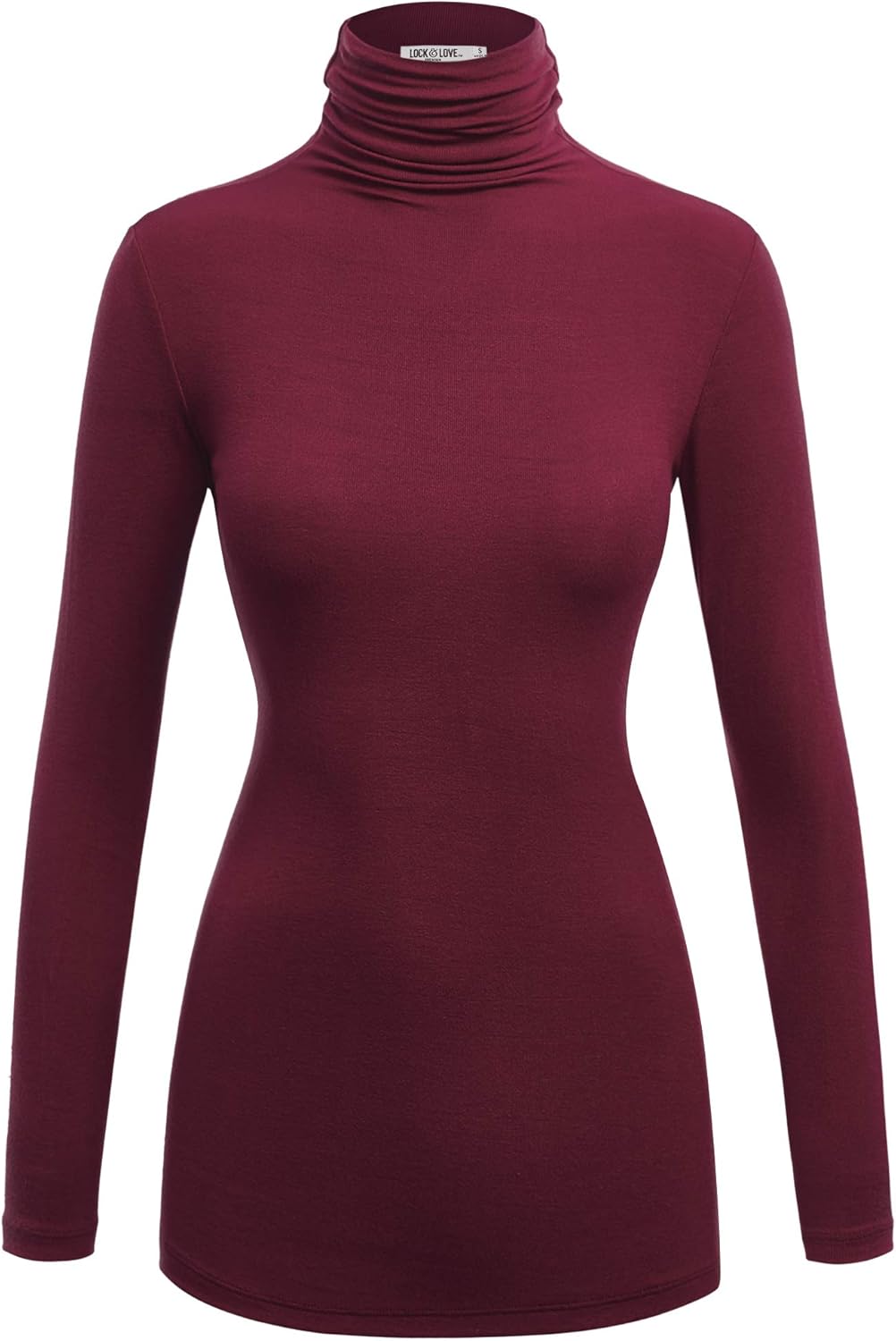 Lock and Love Women's Lightweight Long Sleeve Cozy Stylilsh Turtleneck Top Pullover Sweater