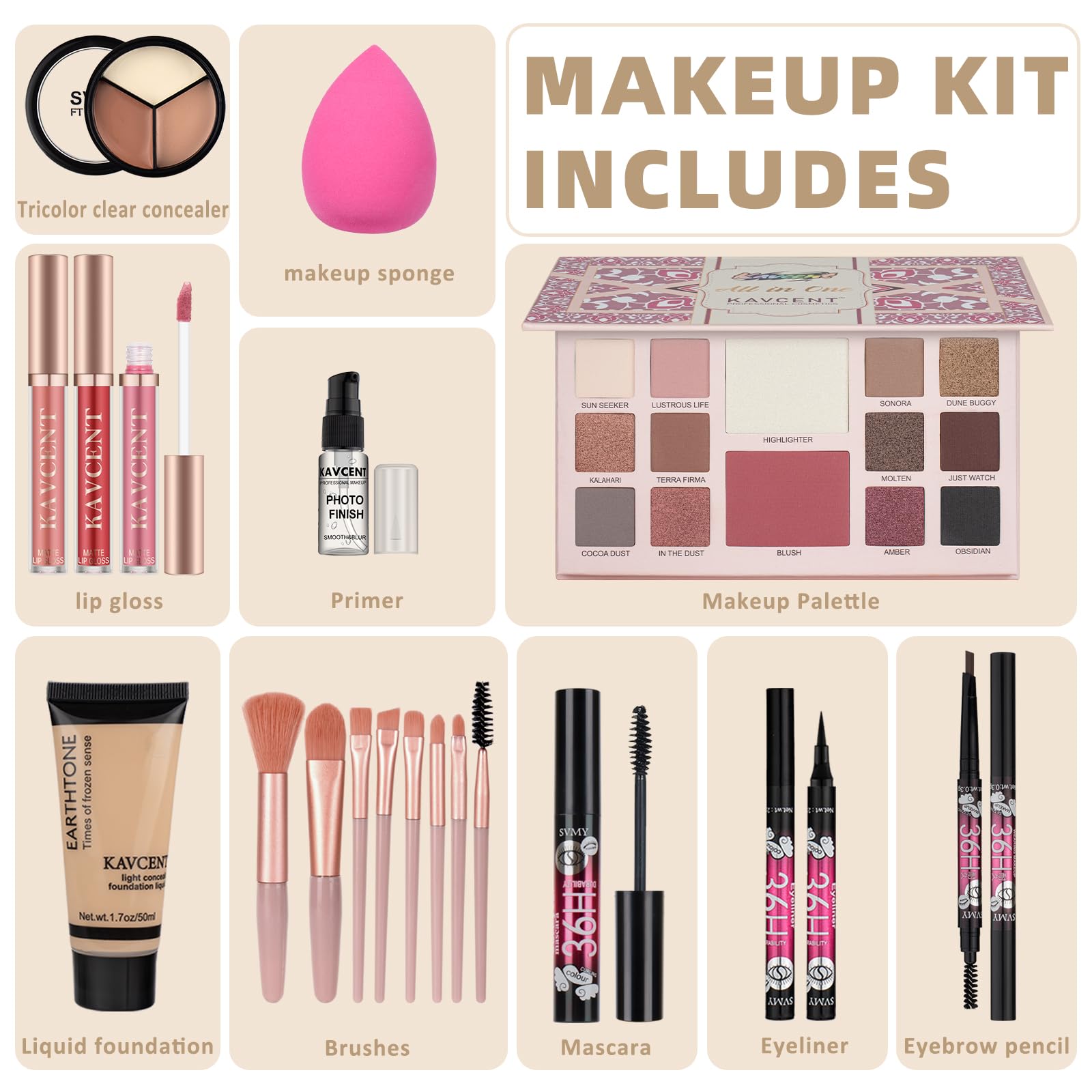 Makeup Kit for Women Teen Girls Full Kit Makeup Sets for Teens Eyeshadow Makeup Gift Set fo Women Teenagers Christmas Makeup Kits for Teens