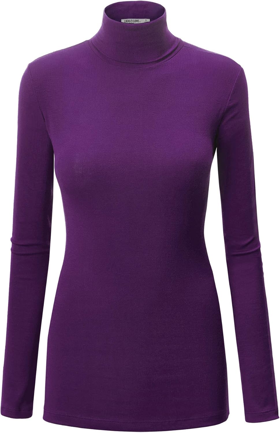 Lock and Love Women's Lightweight Long Sleeve Cozy Stylilsh Turtleneck Top Pullover Sweater