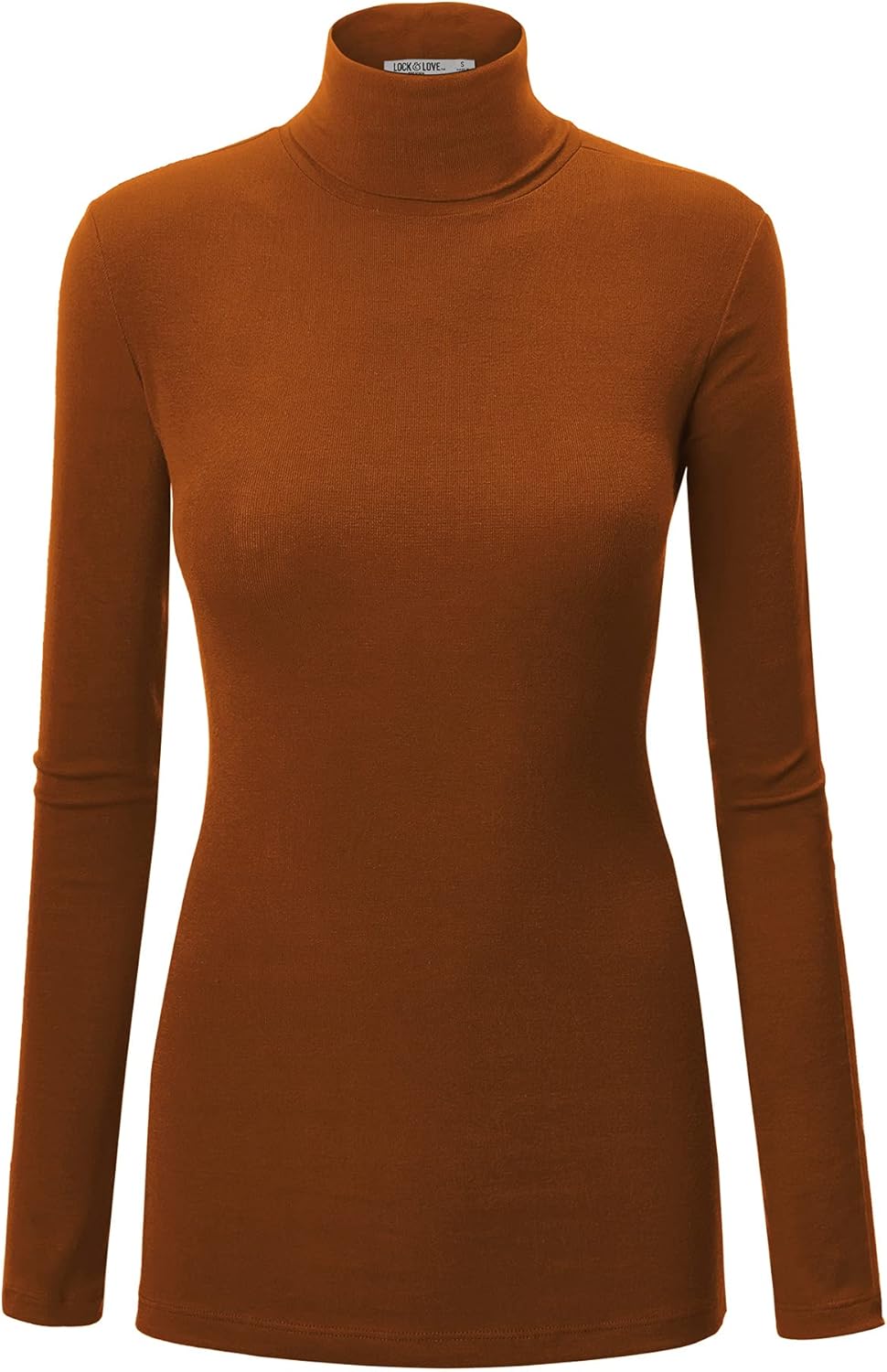 Lock and Love Women's Lightweight Long Sleeve Cozy Stylilsh Turtleneck Top Pullover Sweater