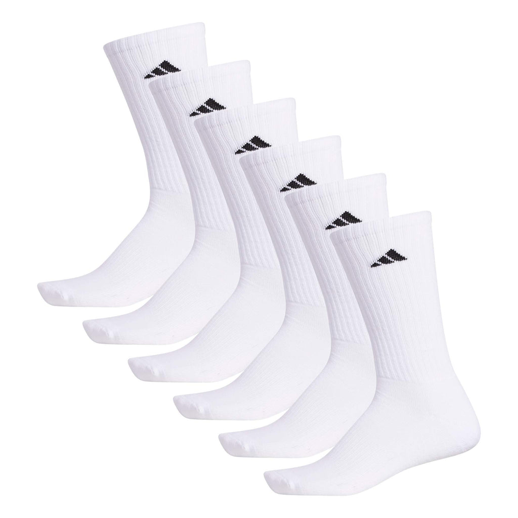 adidas Men's Athletic Cushioned 6-Pack Crew, Cushioned Crew Socks with Arch Compression for a Secure Fit