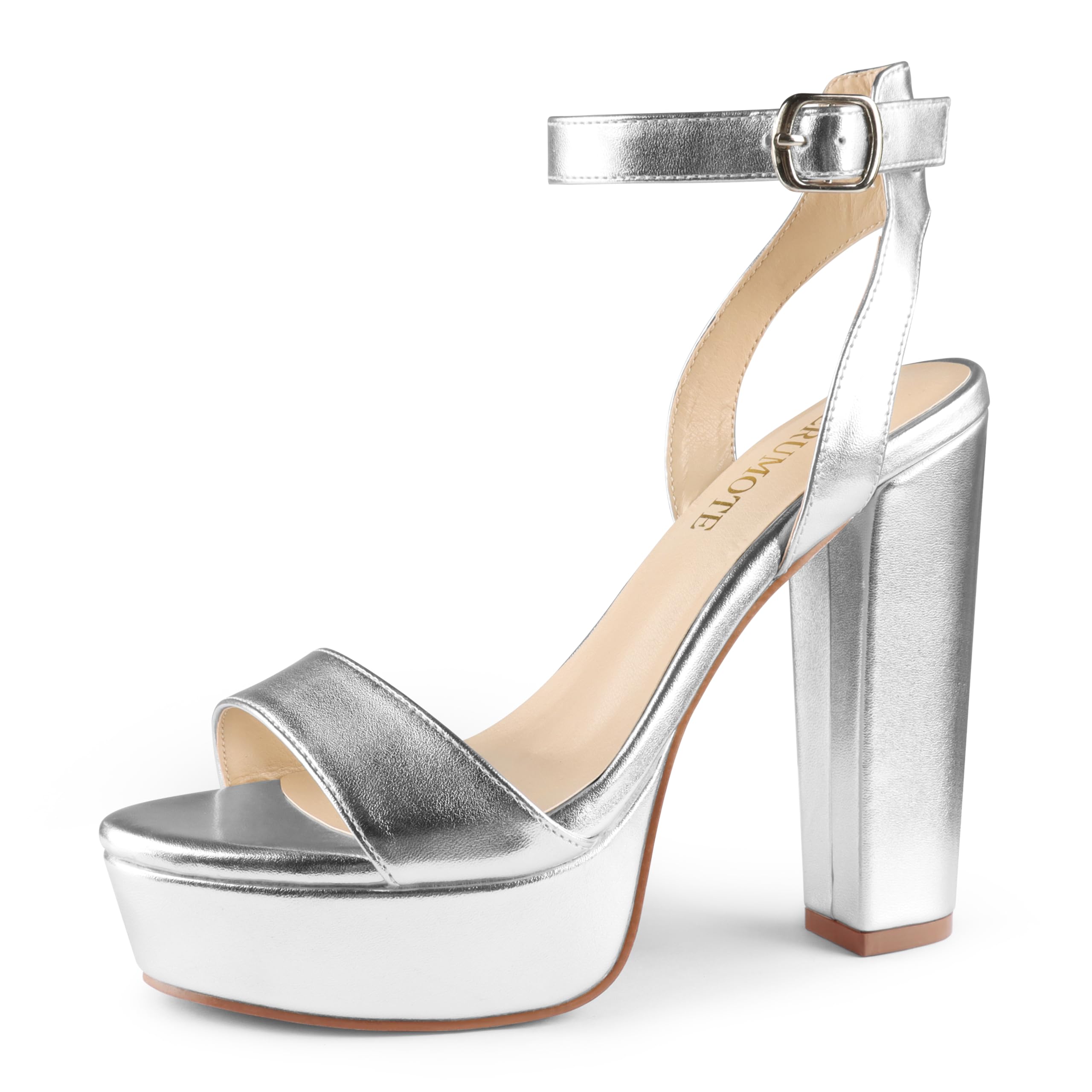 MERUMOTE Women's Fashion Platform Sandals Block Heels Wedding Summer Dress Shoes