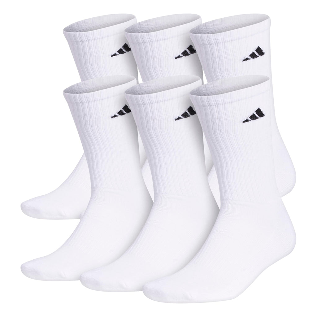 adidas Men's Athletic Cushioned 6-Pack Crew, Cushioned Crew Socks with Arch Compression for a Secure Fit