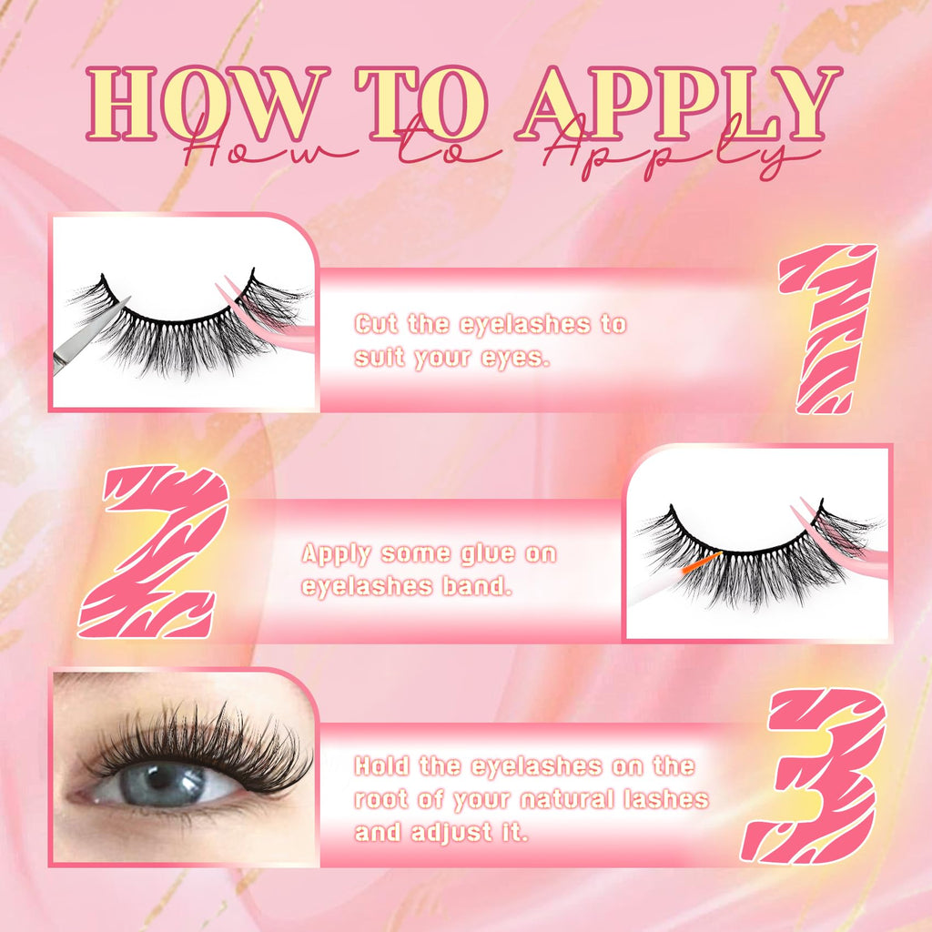 Ahrikiss Lashes Wispy False Eyelashes Natural Look Cat Eye Lashes 8 Pairs Faux Mink Lashes Lightweight Eyelashes Kit with Lash Glue and Lash Tweezers Soft Fake Lashes (Ethereal)