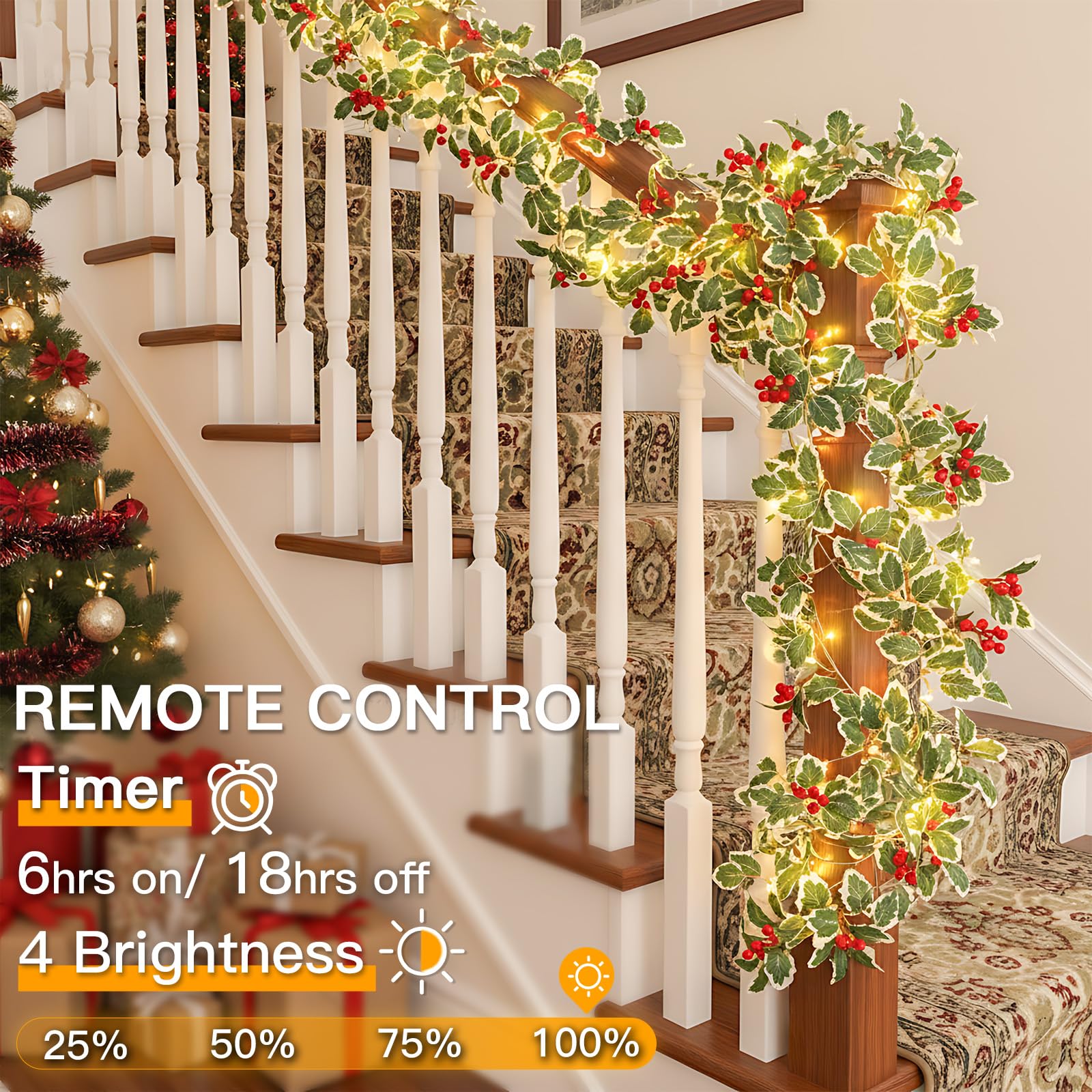 suddus Vine with Fairy Lights Battery Operated, 33ft 100 LED Maple Leaf String Lights with Remote, Dimmable Fall Garland with Lights for Bedroom Wall Indoor Outdoor Thanksgiving Decor (Warm White)