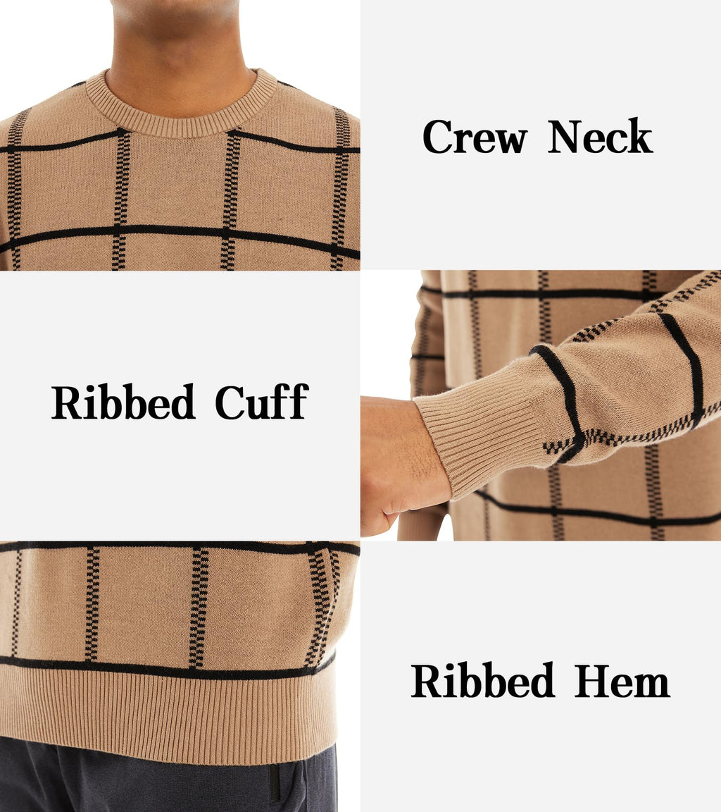 MAGNIVIT Men's Basic Designed Knitted Sweaters Cotton Soft Crewneck Fall Winter Sweaters