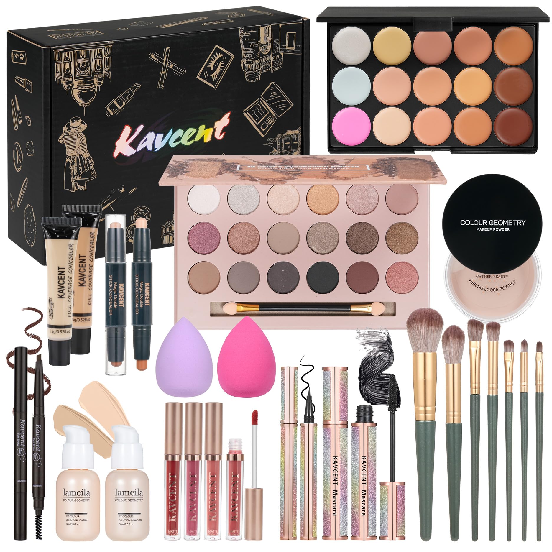 Makeup Kit Makeup Sets for Teens Makeup kits for Women Teenagers Full Kit Make up Eyeshadow Palette Foundation Concealer Lipgloss Makeup Gift Set for Women Teen Girls