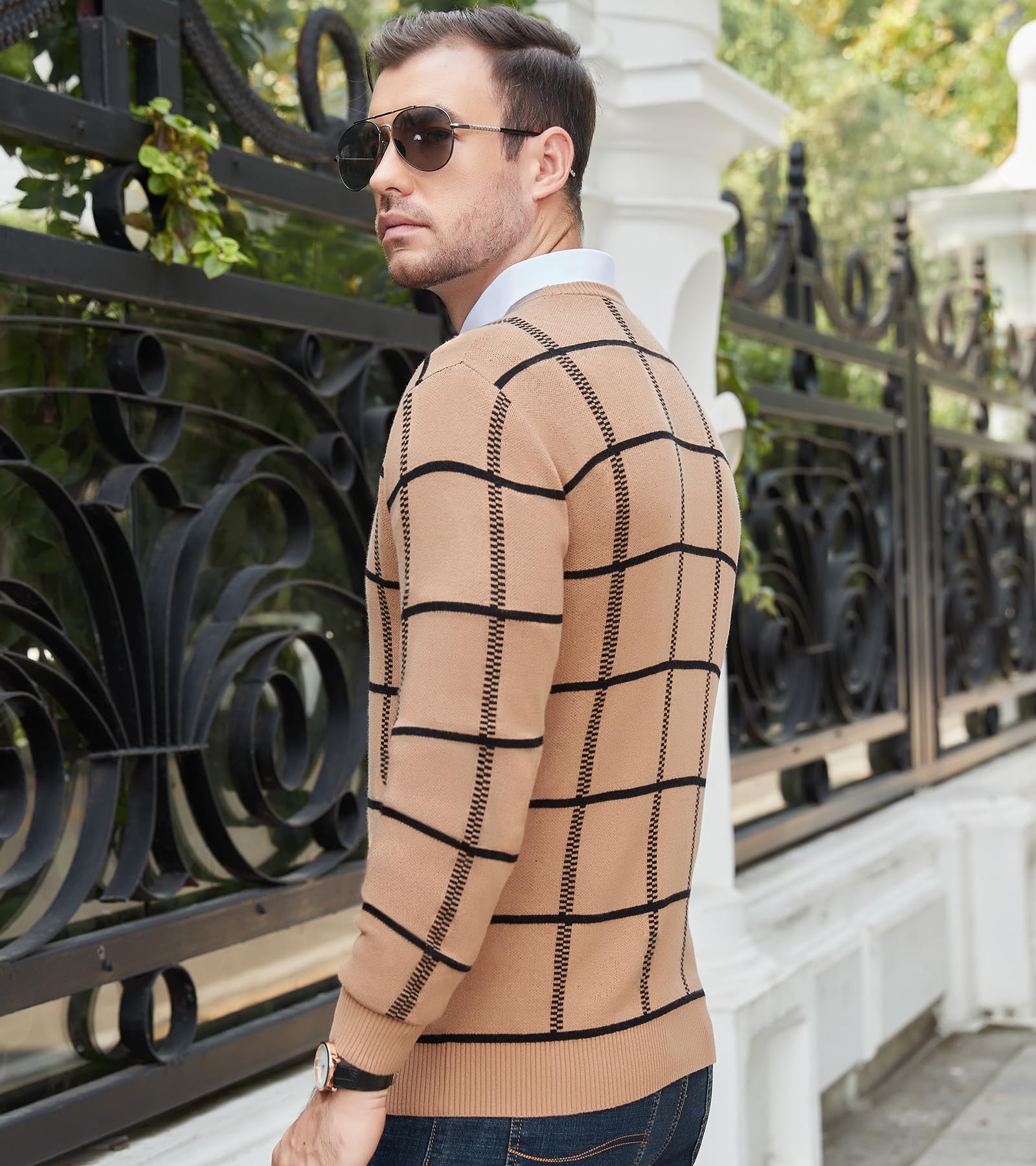 MAGNIVIT Men's Basic Designed Knitted Sweaters Cotton Soft Crewneck Fall Winter Sweaters