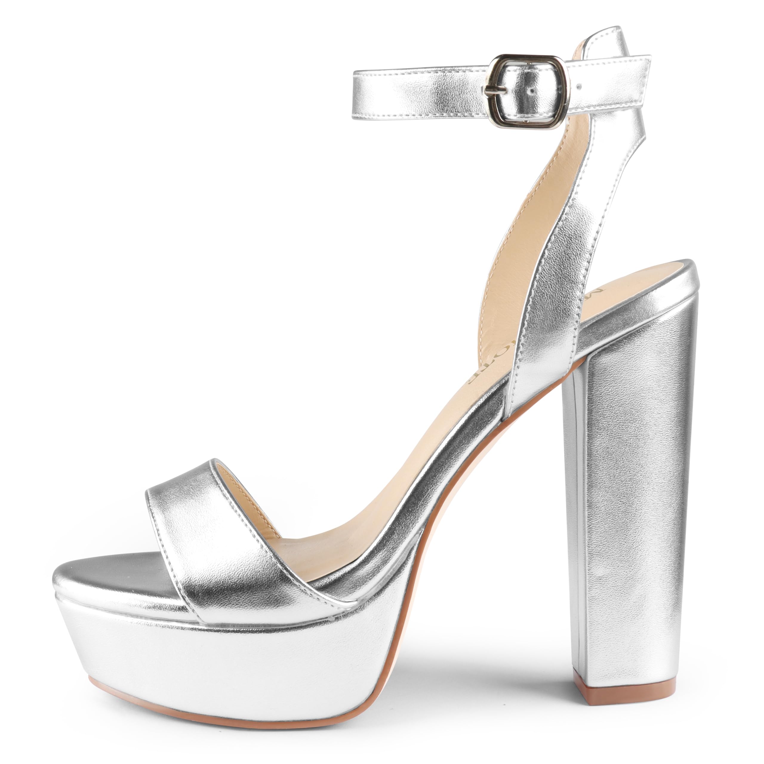 MERUMOTE Women's Fashion Platform Sandals Block Heels Wedding Summer Dress Shoes