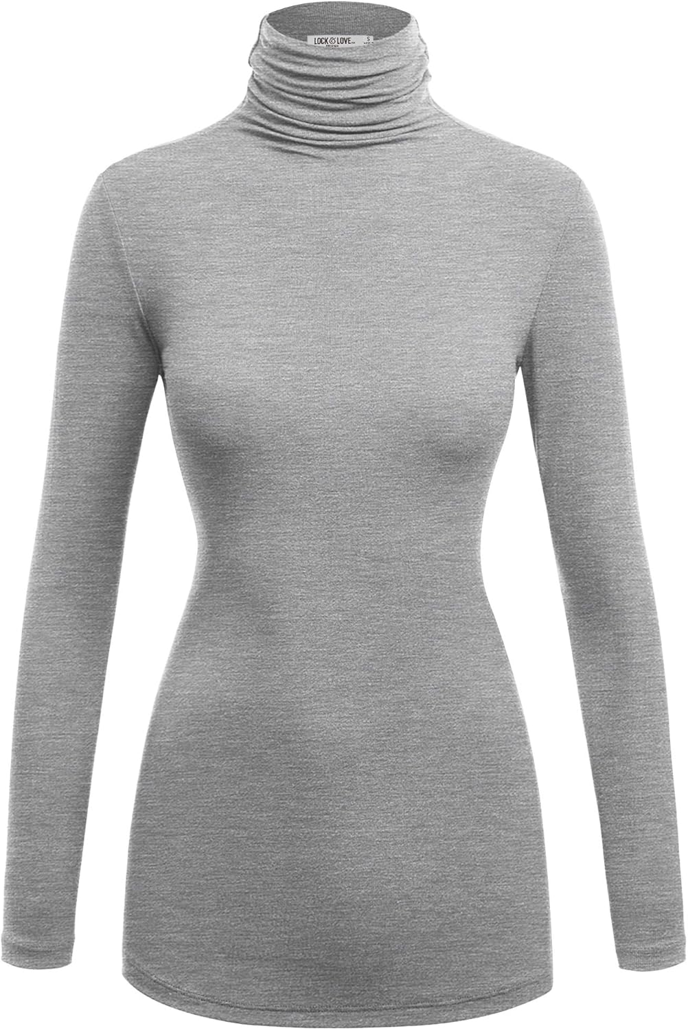 Lock and Love Women's Lightweight Long Sleeve Cozy Stylilsh Turtleneck Top Pullover Sweater