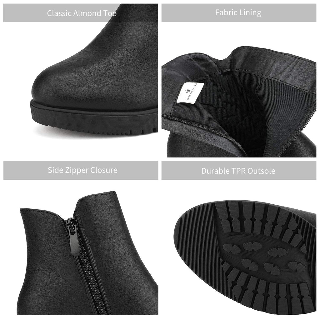 DREAM PAIRS Women's Ankle Boots Chunky Heel Platform Fall Heeled Short Booties Shoes