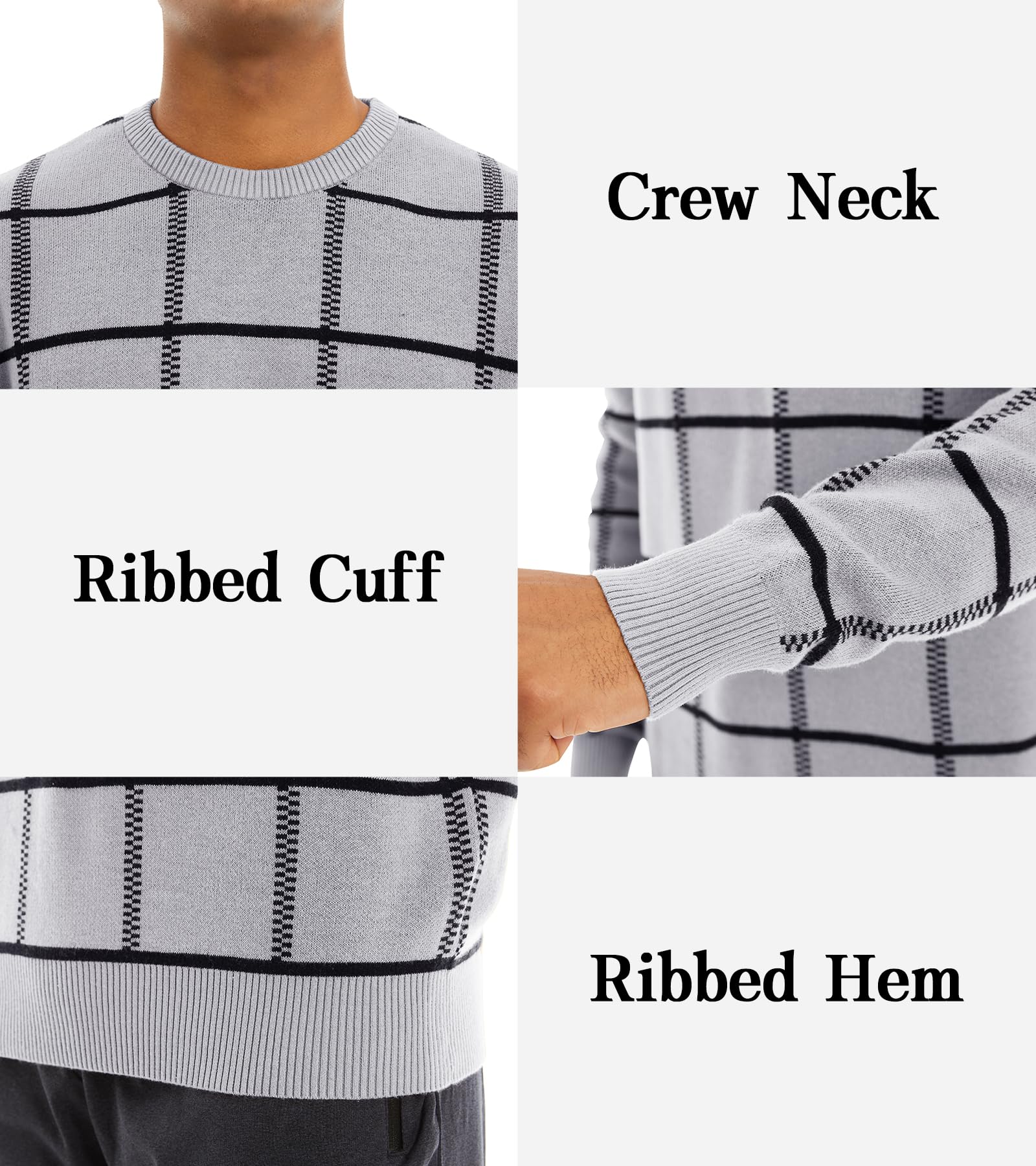 MAGNIVIT Men's Basic Designed Knitted Sweaters Cotton Soft Crewneck Fall Winter Sweaters