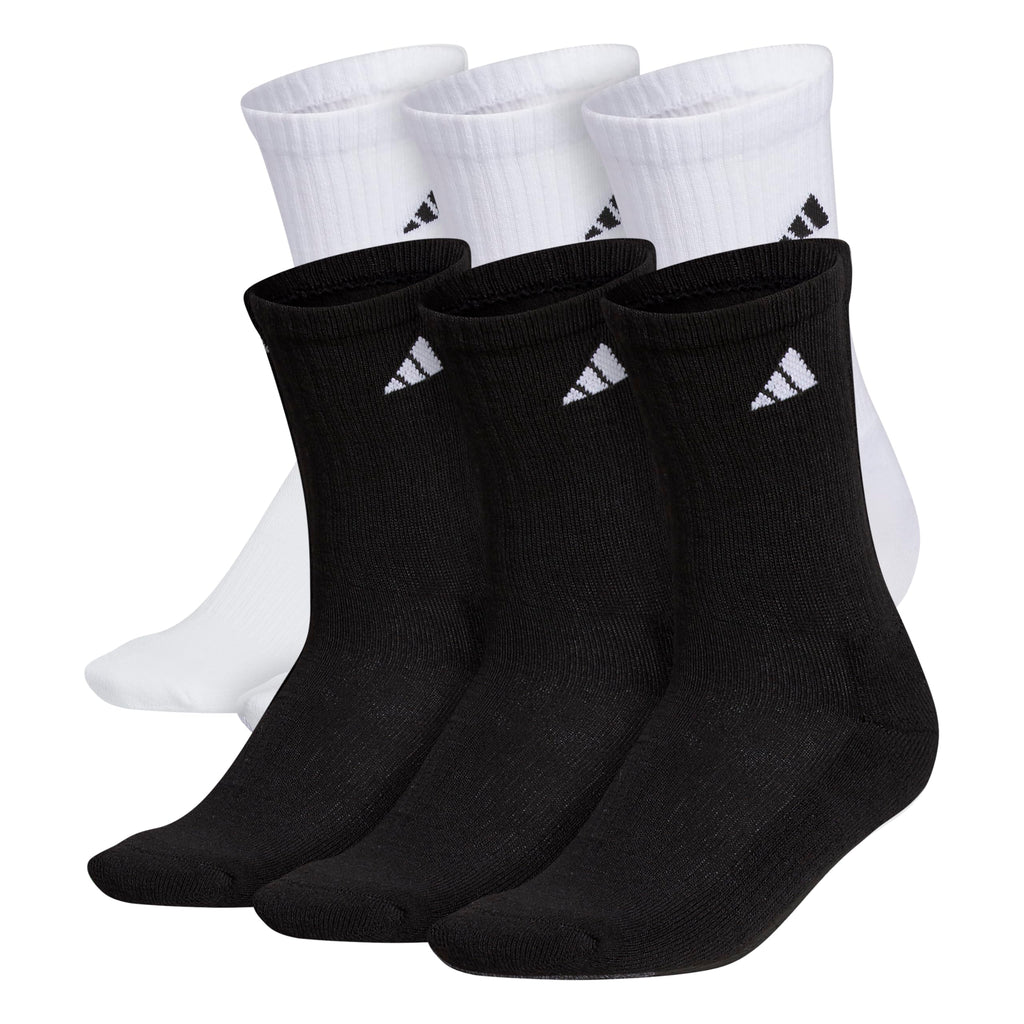 adidas Men's Athletic Cushioned 6-Pack Crew, Cushioned Crew Socks with Arch Compression for a Secure Fit