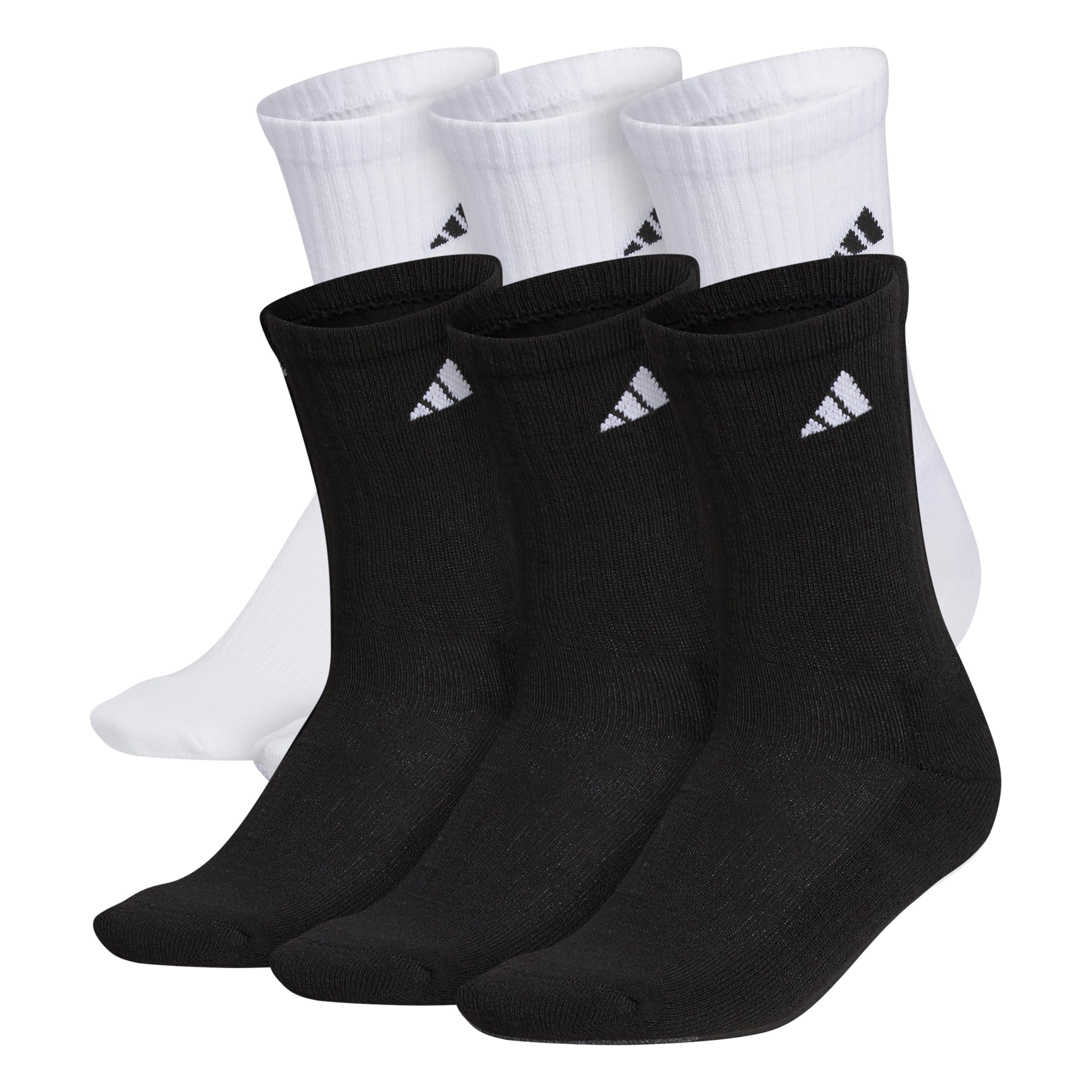 adidas Men's Athletic Cushioned 6-Pack Crew, Cushioned Crew Socks with Arch Compression for a Secure Fit