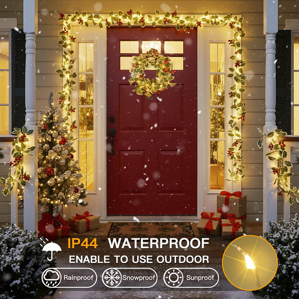 suddus Vine with Fairy Lights Battery Operated, 33ft 100 LED Maple Leaf String Lights with Remote, Dimmable Fall Garland with Lights for Bedroom Wall Indoor Outdoor Thanksgiving Decor (Warm White)