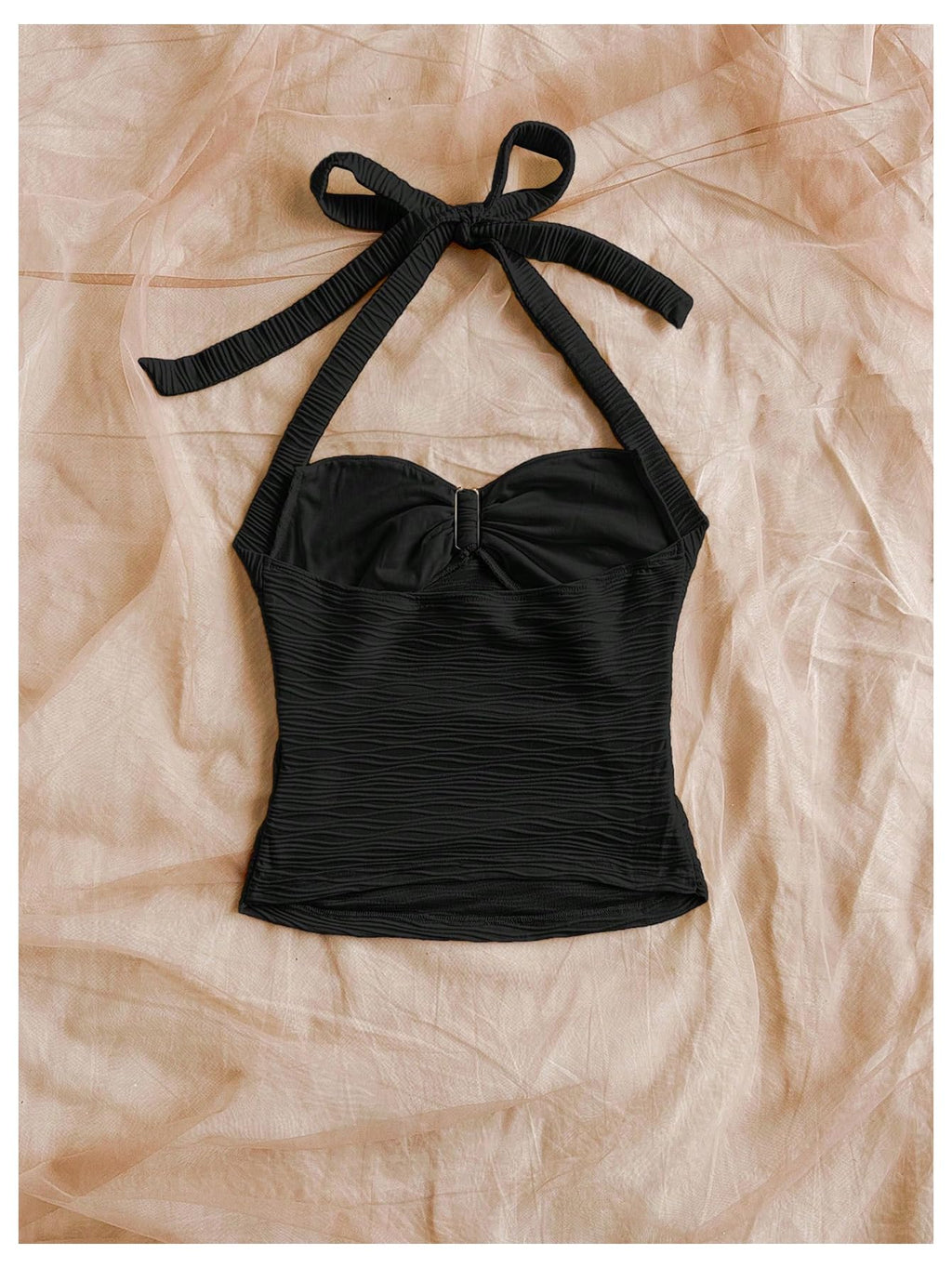 SOLY HUX Women's V Neck Halter Tops Open Back Y2k Ruched Floral Metal Summer Going Out Cami Tops