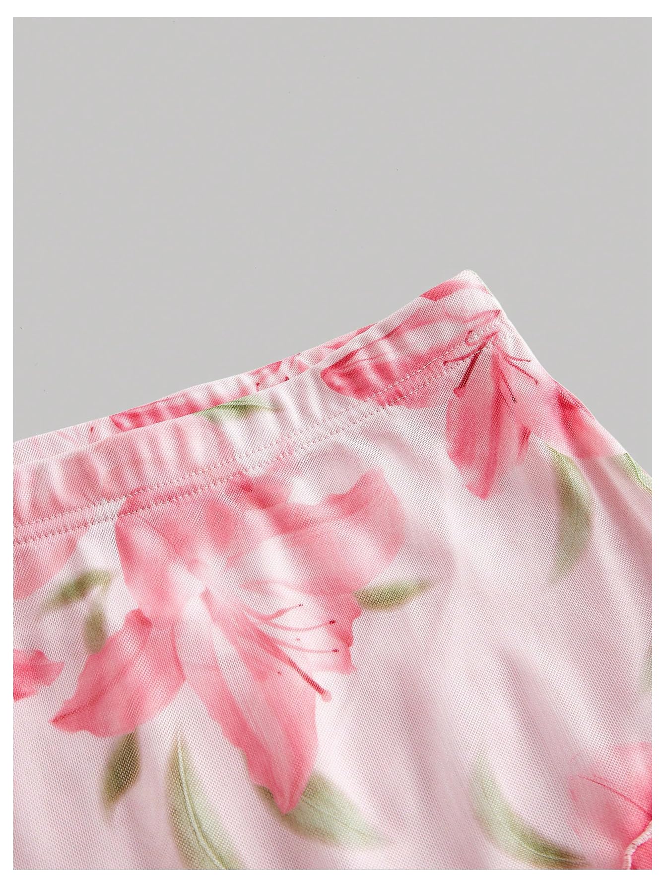 Milumia Women's Summer Floral Long Skirt High Waisted Fishtail Bodycon Maxi Skirts