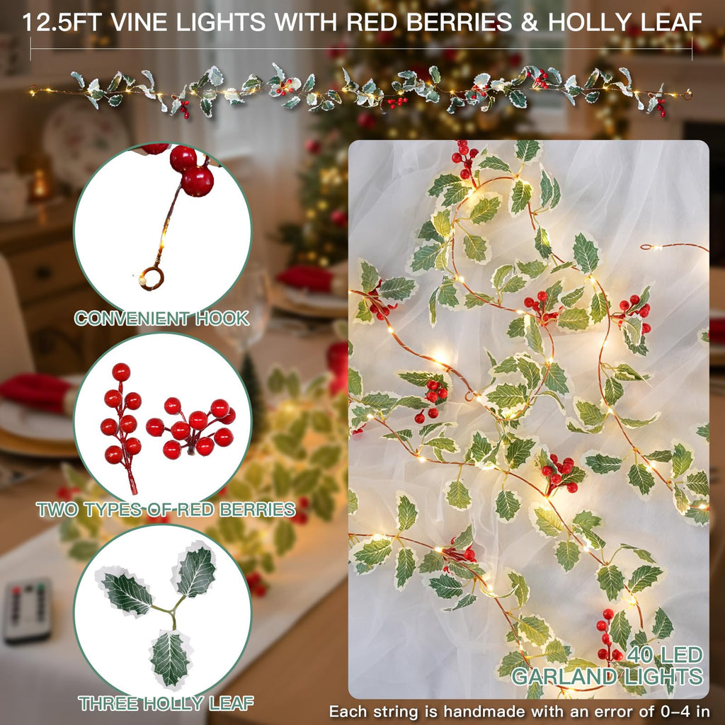 suddus Vine with Fairy Lights Battery Operated, 33ft 100 LED Maple Leaf String Lights with Remote, Dimmable Fall Garland with Lights for Bedroom Wall Indoor Outdoor Thanksgiving Decor (Warm White)