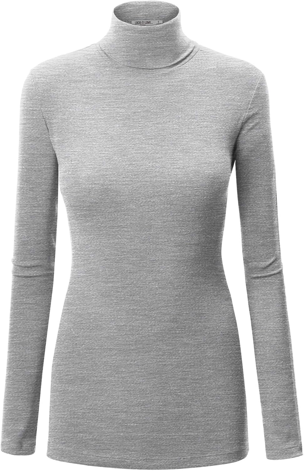 Lock and Love Women's Lightweight Long Sleeve Cozy Stylilsh Turtleneck Top Pullover Sweater